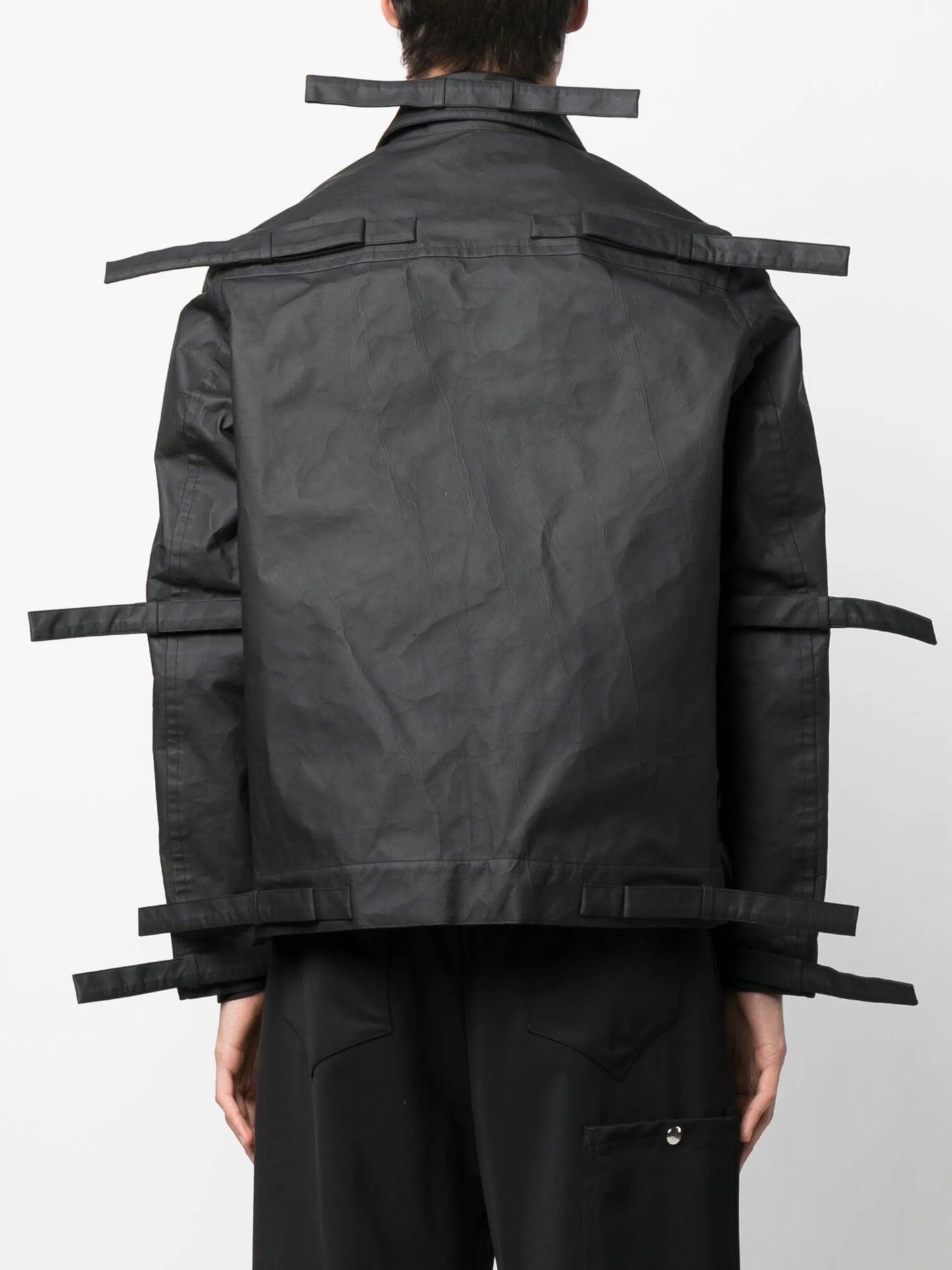 Tab eyelet strings bomber jacket