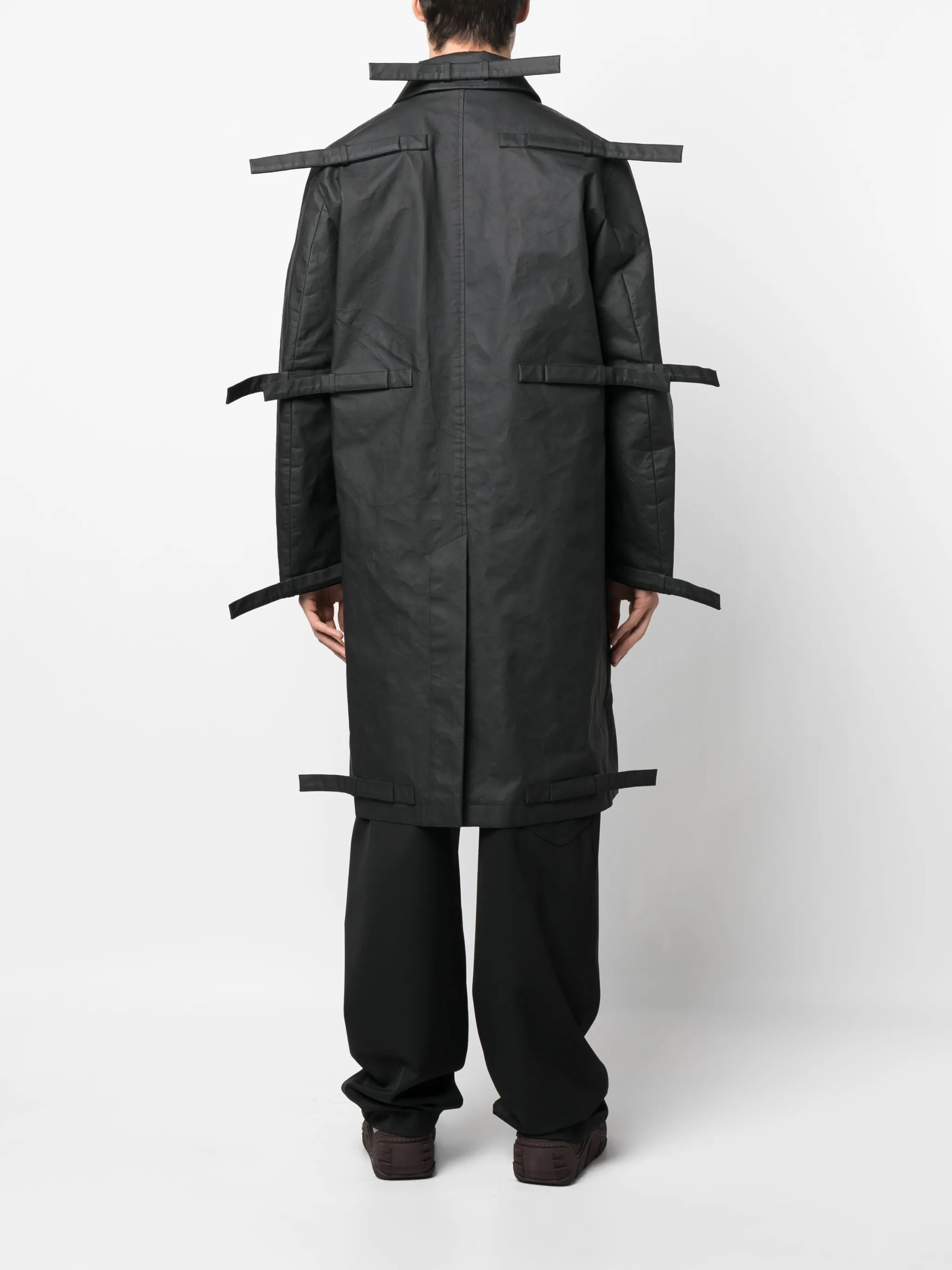 matte-finish long coat