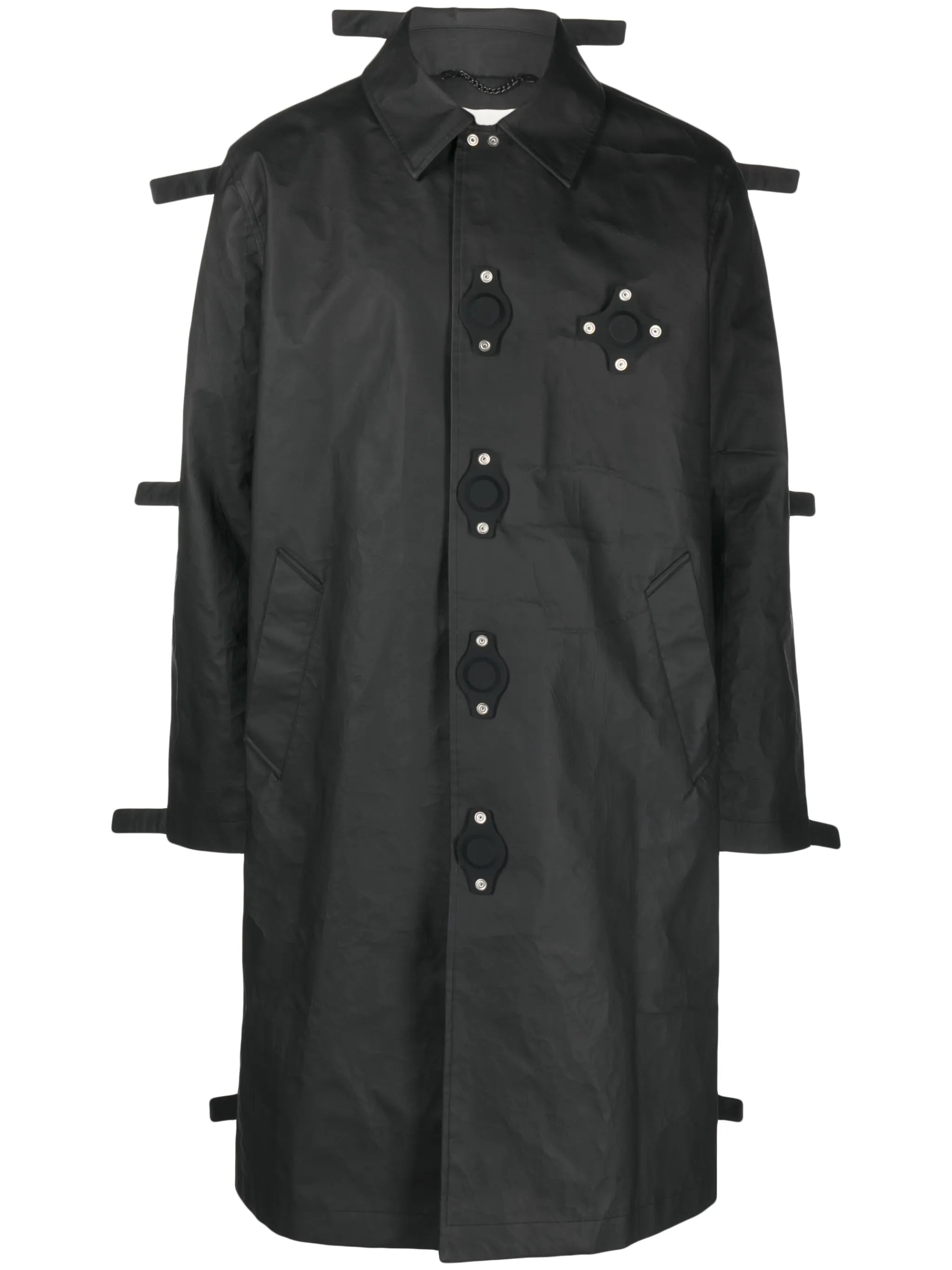 matte-finish long coat