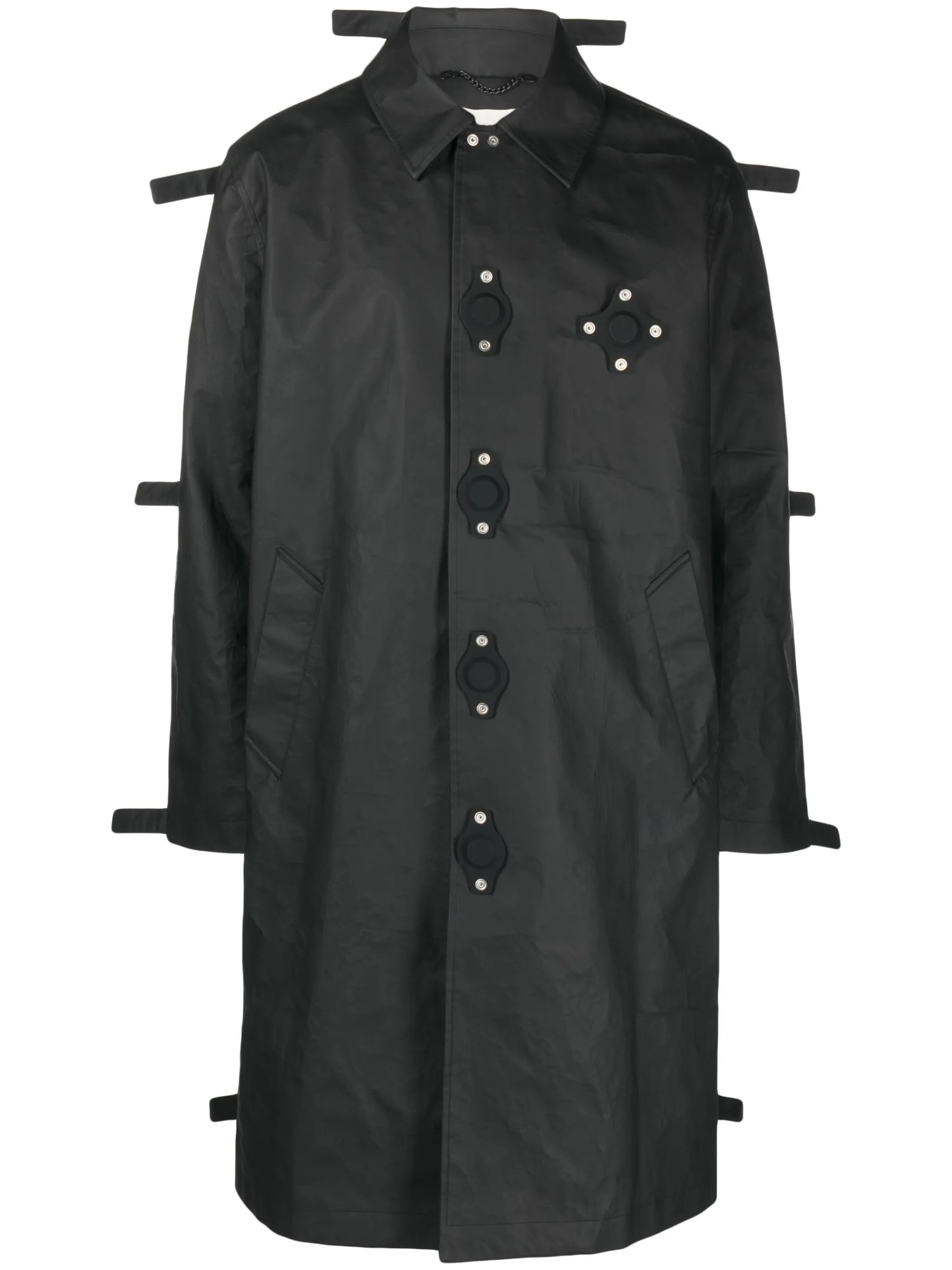 matte-finish long coat