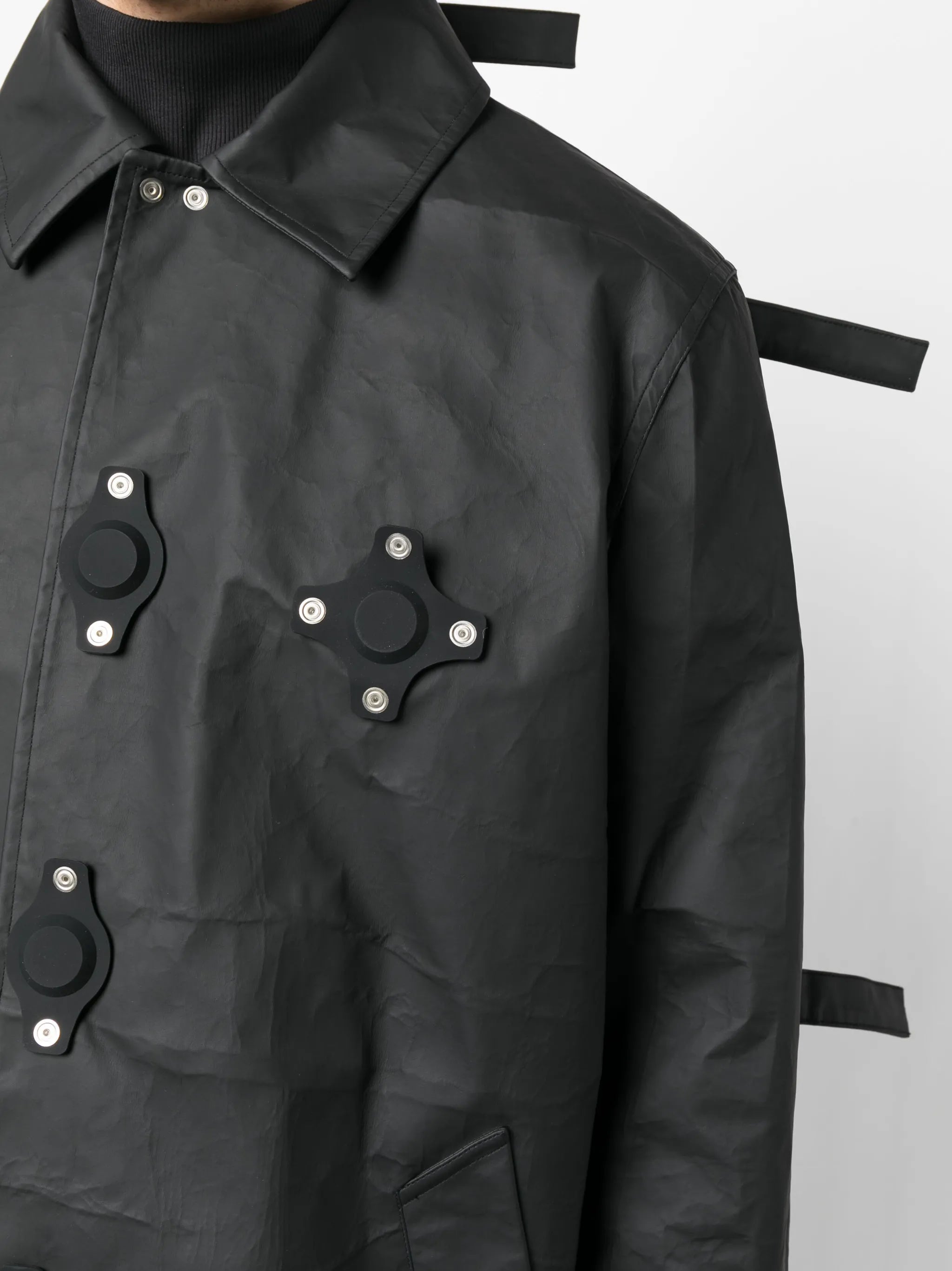 matte-finish long coat