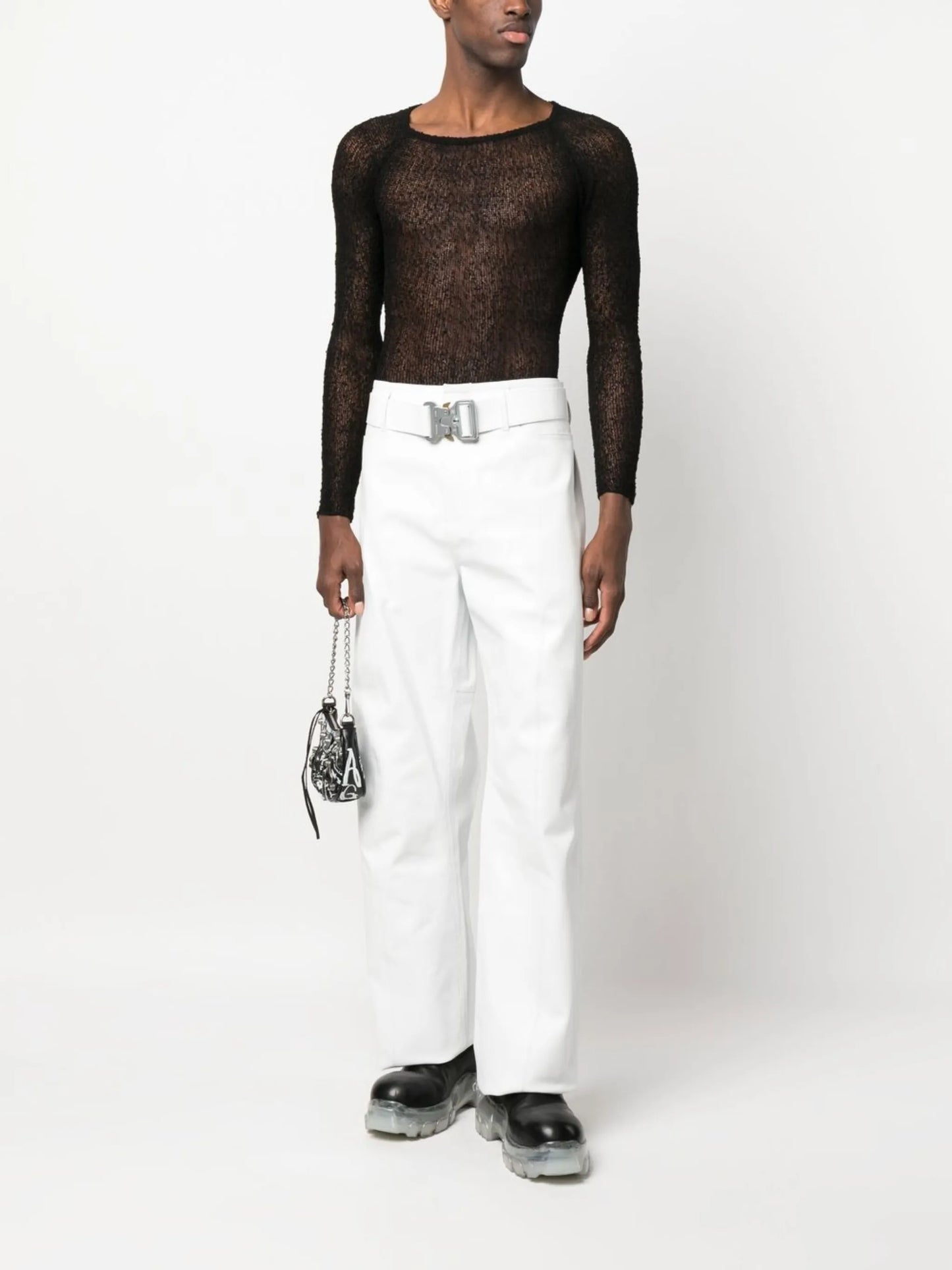 leather belted Citi trousers