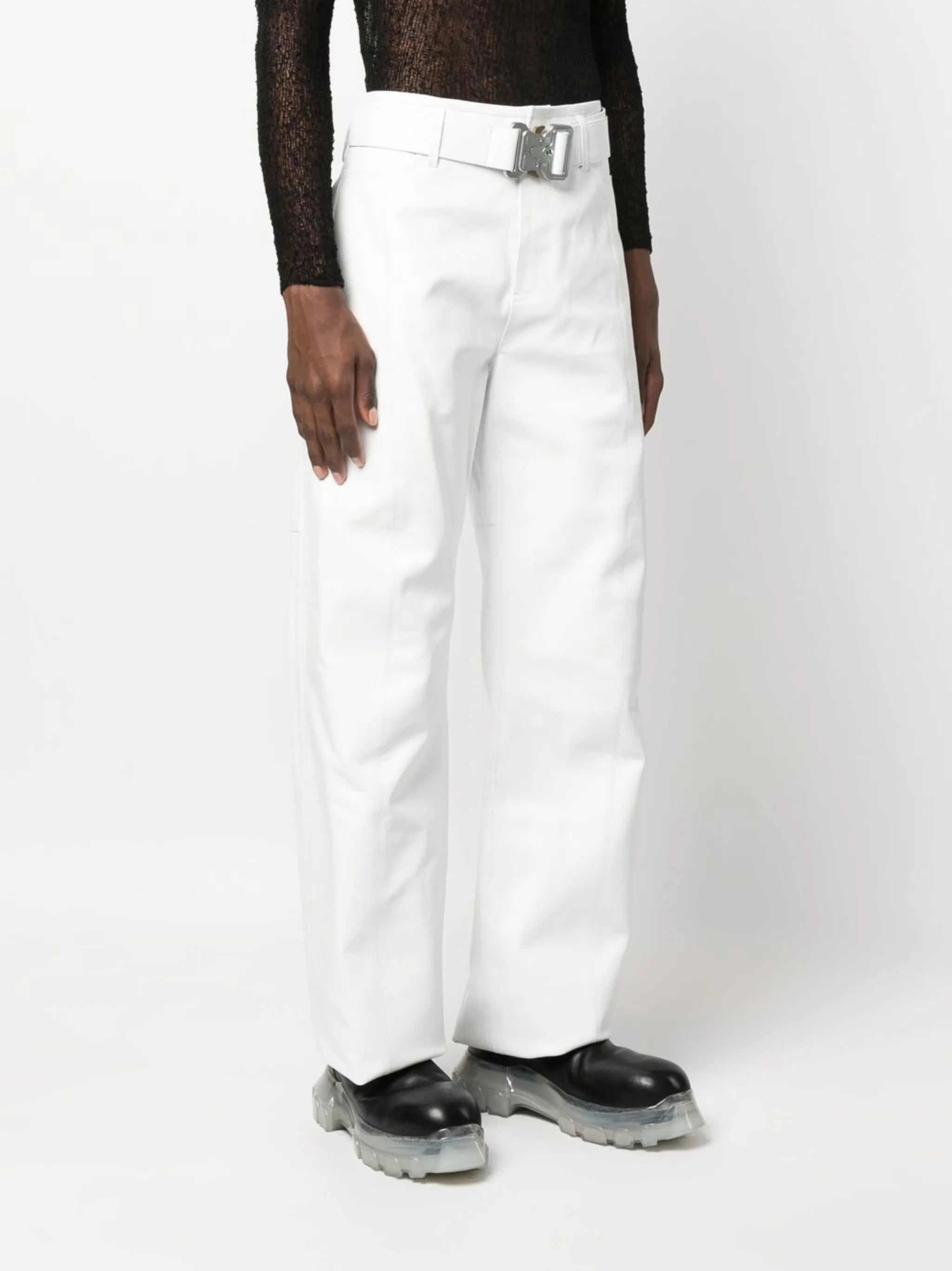 leather belted Citi trousers