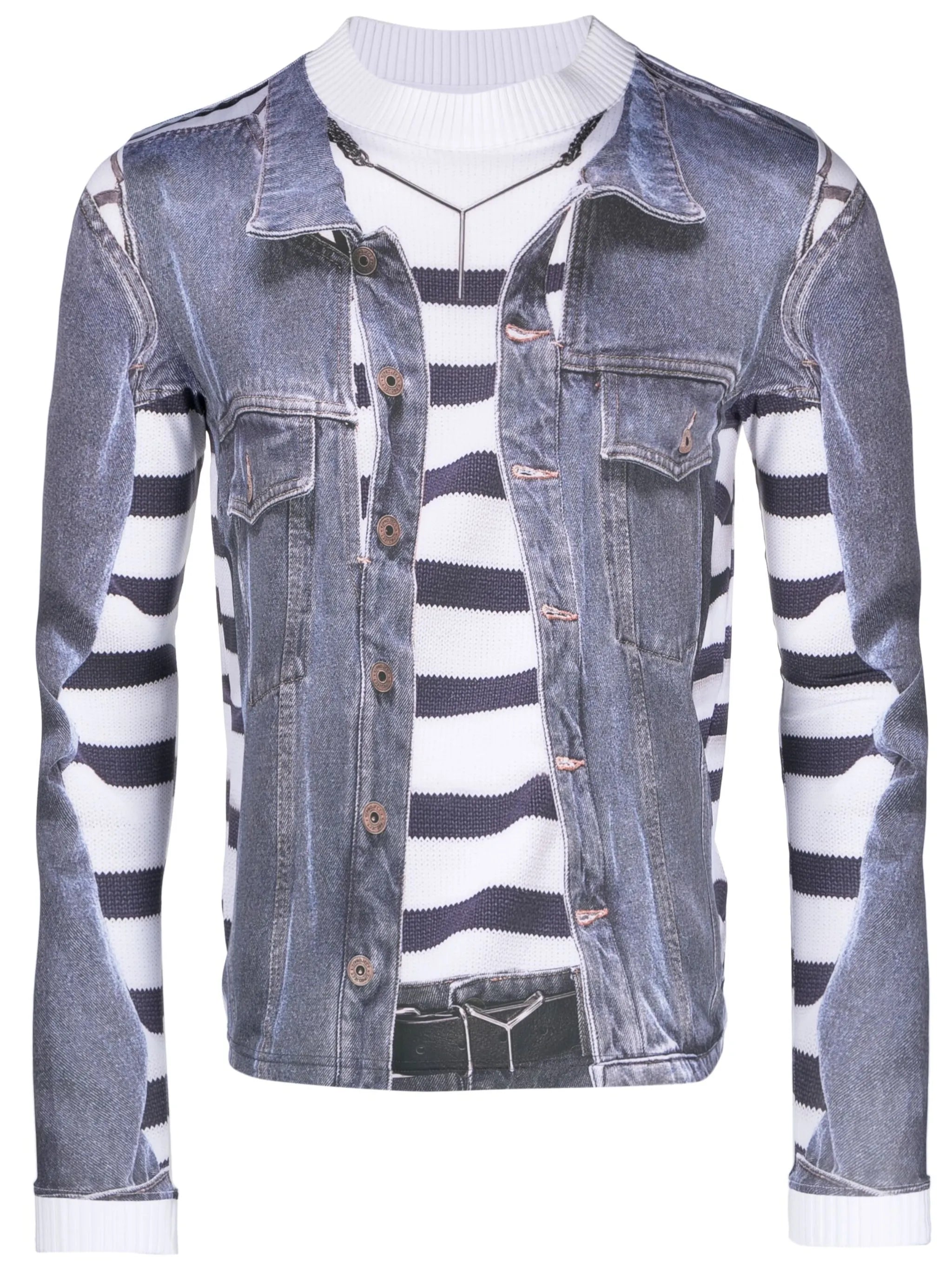 trompe l'oeil-print long-sleeved T-shirt