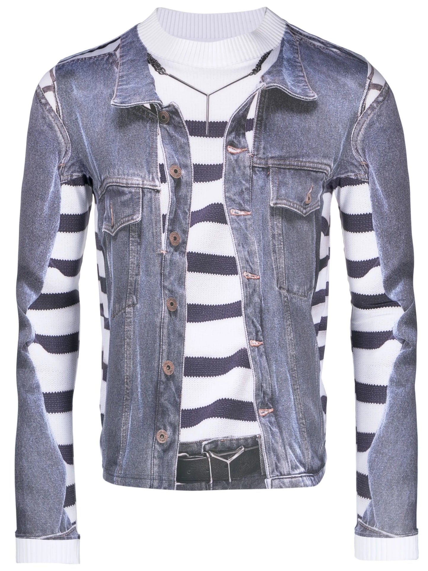 trompe l'oeil-print long-sleeved T-shirt