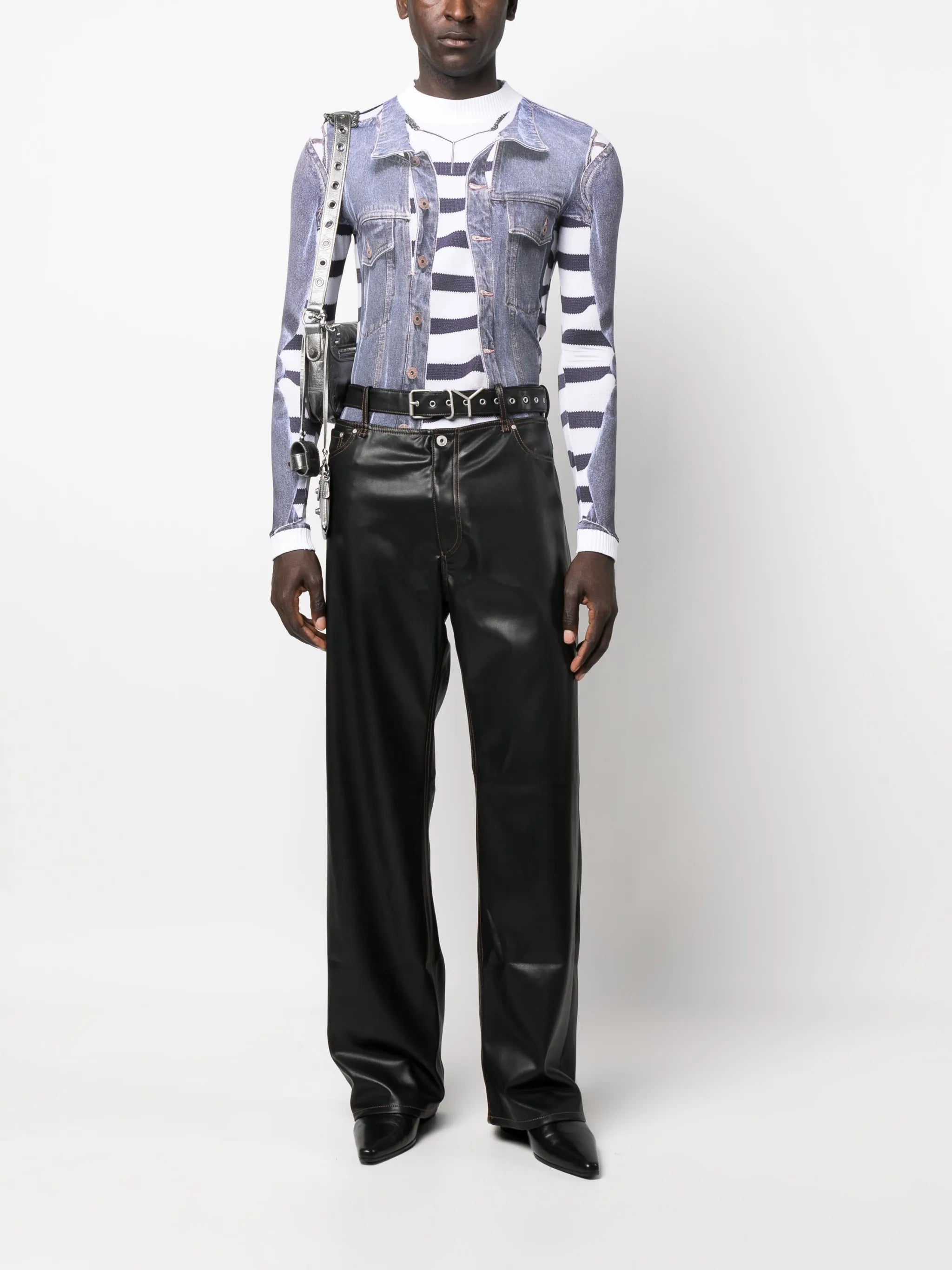 trompe l'oeil-print long-sleeved T-shirt