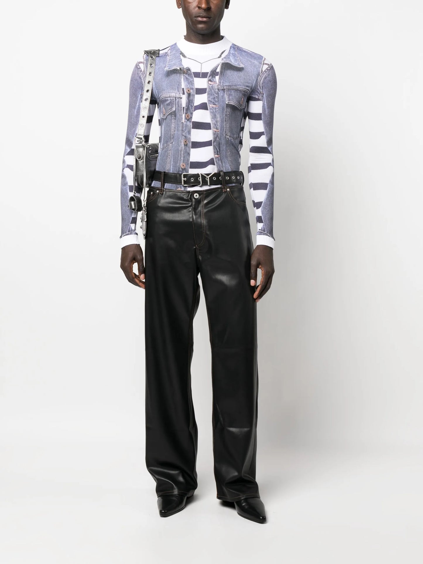 trompe l'oeil-print long-sleeved T-shirt