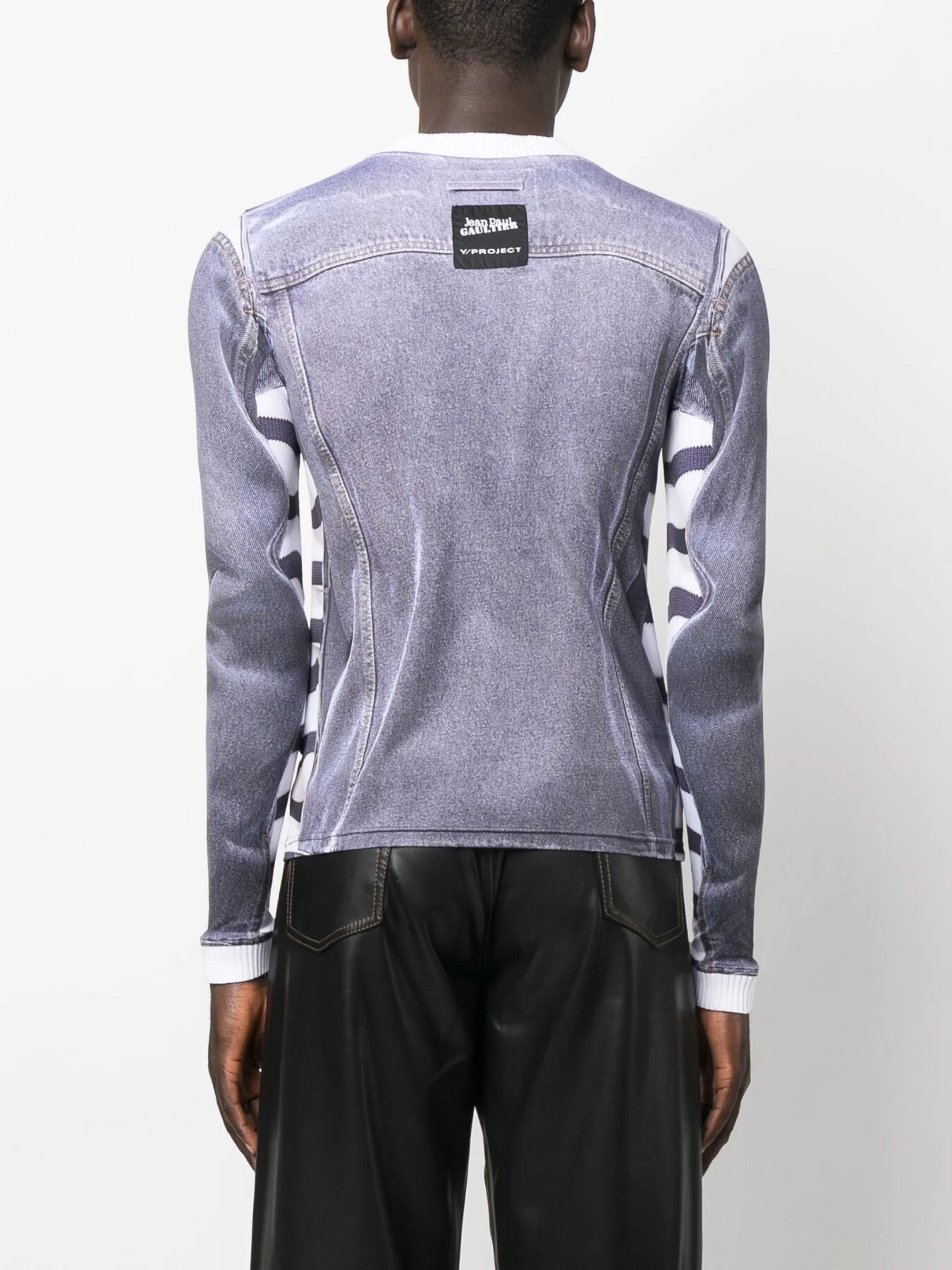 trompe l'oeil-print long-sleeved T-shirt