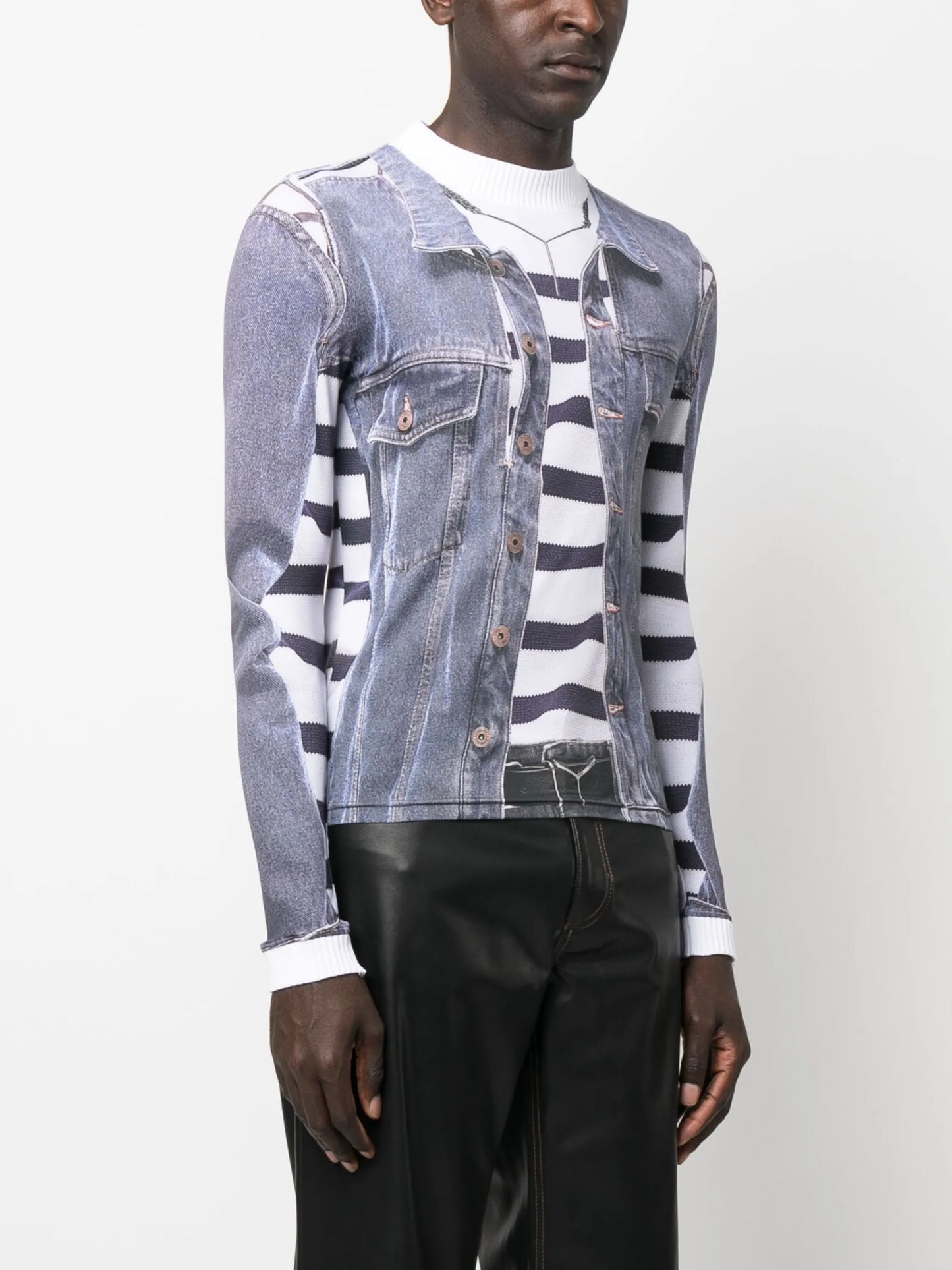 trompe l'oeil-print long-sleeved T-shirt