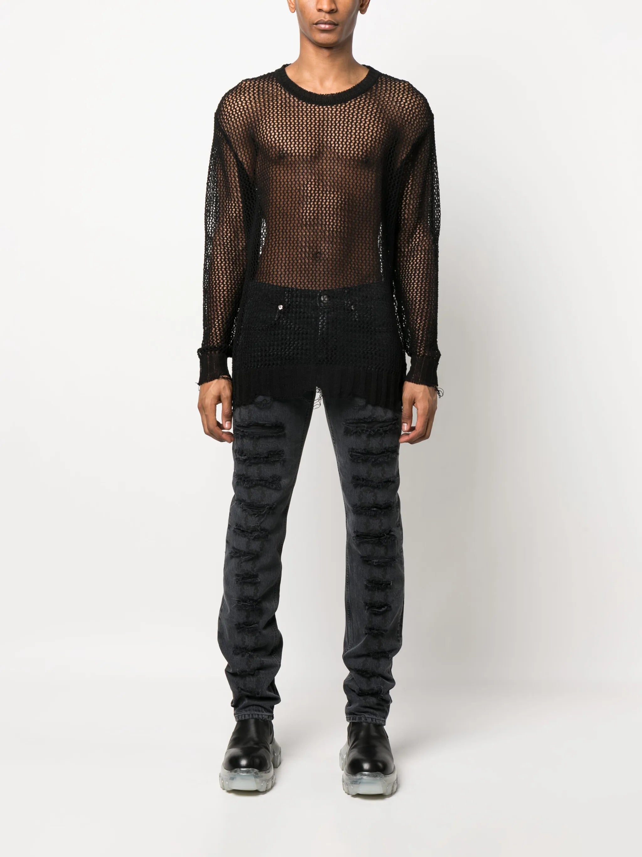 distressed-effect skinny jeans