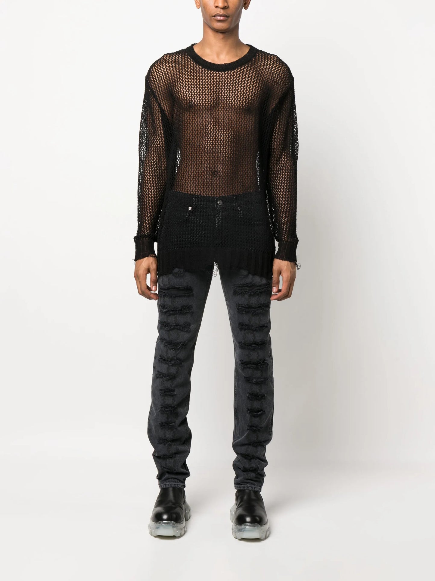 distressed-effect skinny jeans