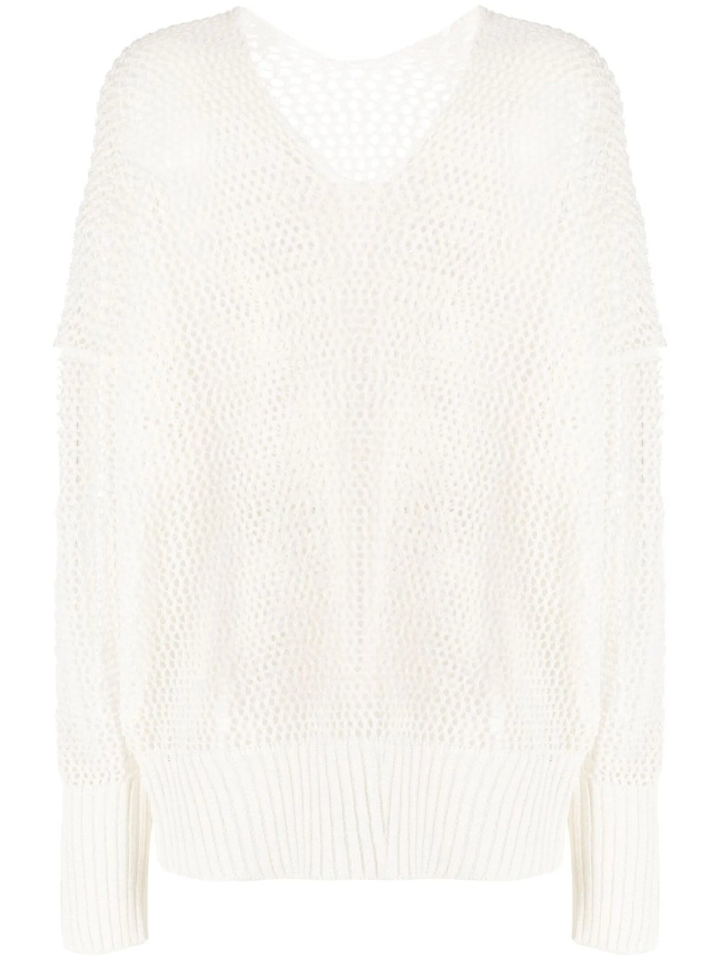 V-neck mesh jumper