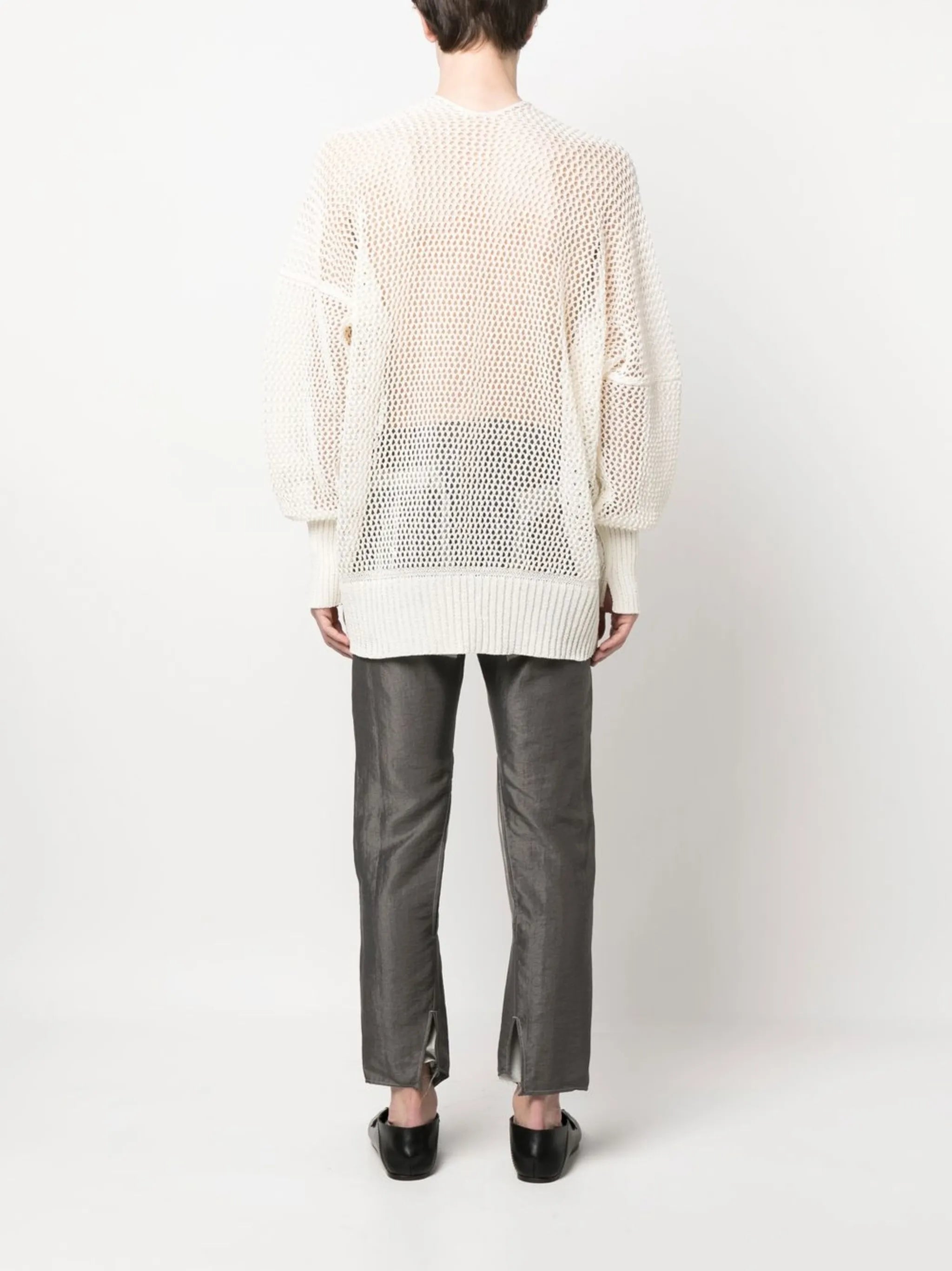 V-neck mesh jumper
