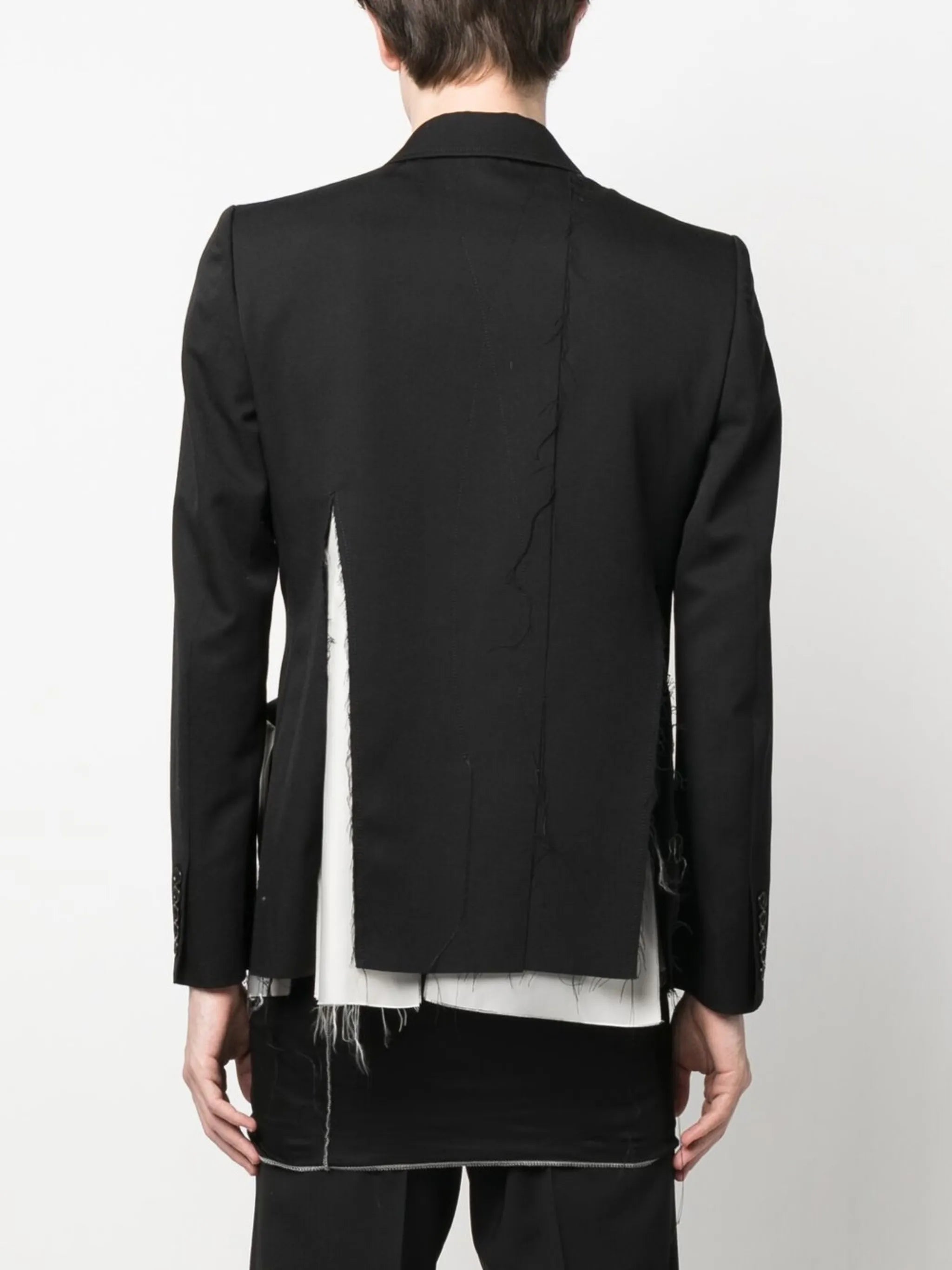 distressed single-breasted blazer