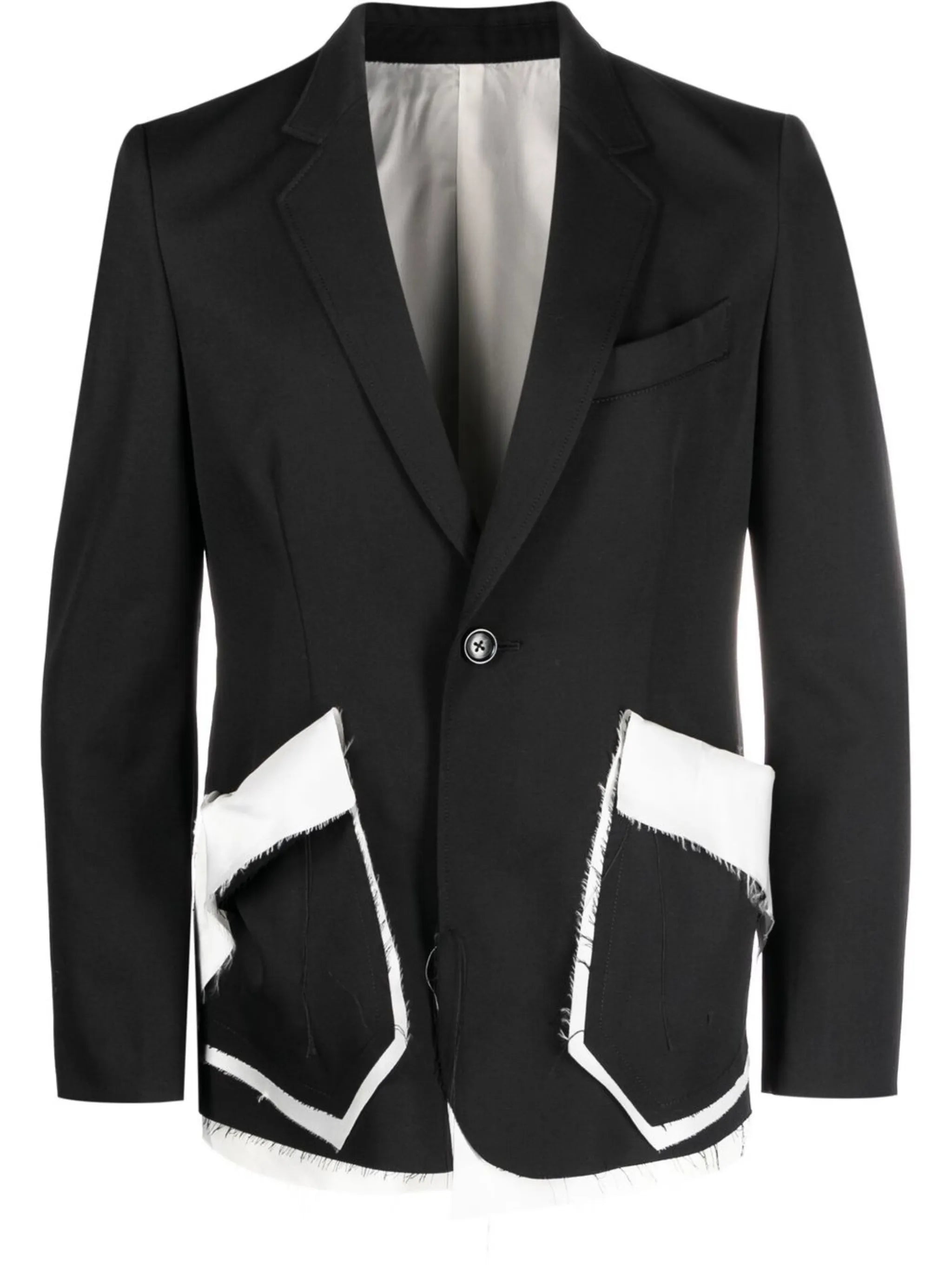 distressed single-breasted blazer