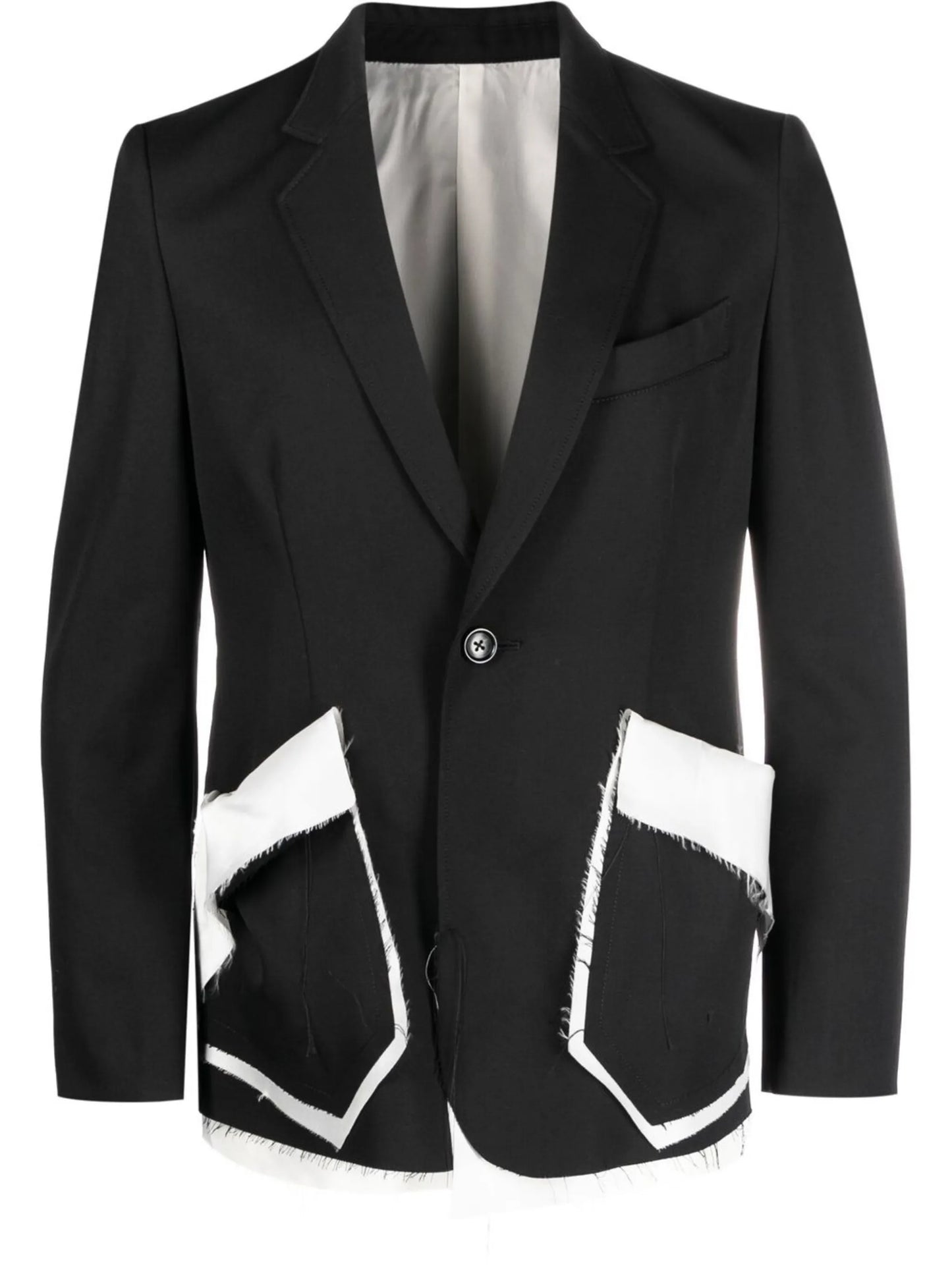 distressed single-breasted blazer