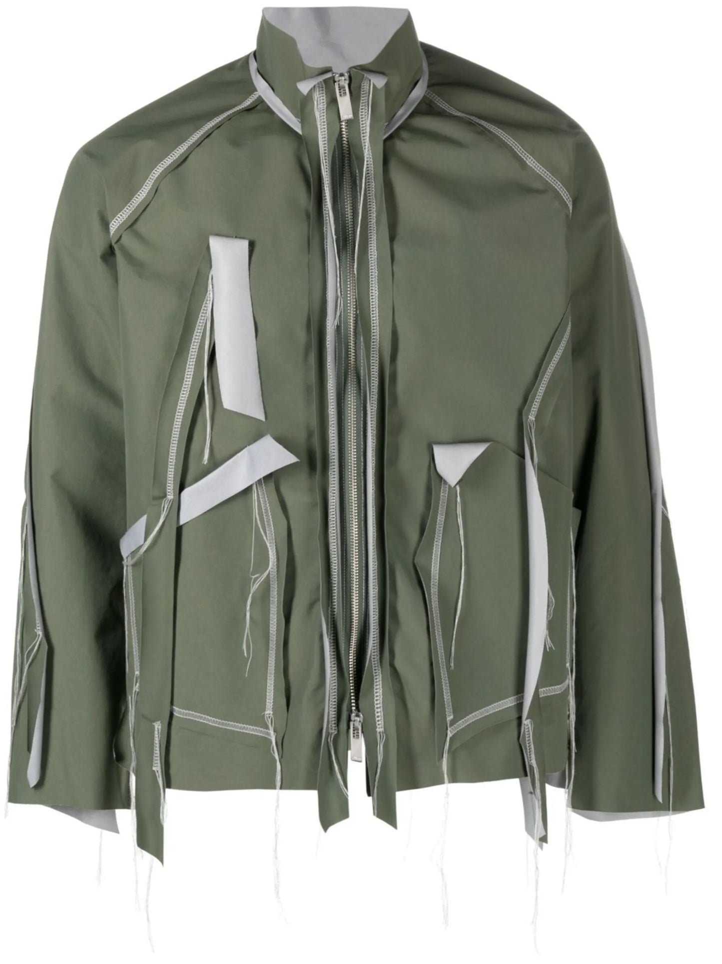 distressed layered jacket
