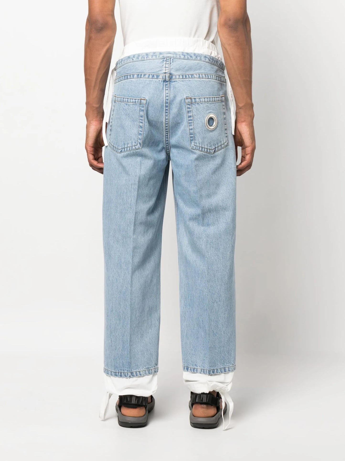 metal-eyelet loose-fit jeans