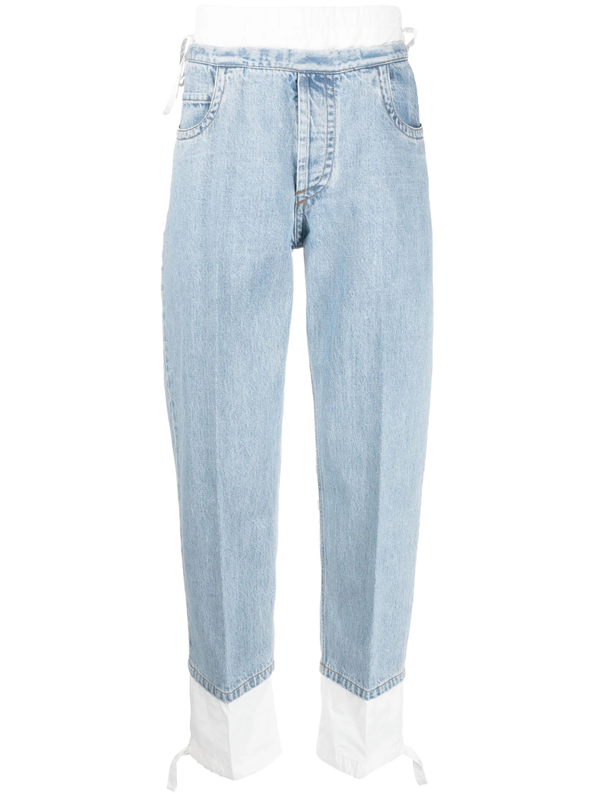 metal-eyelet loose-fit jeans