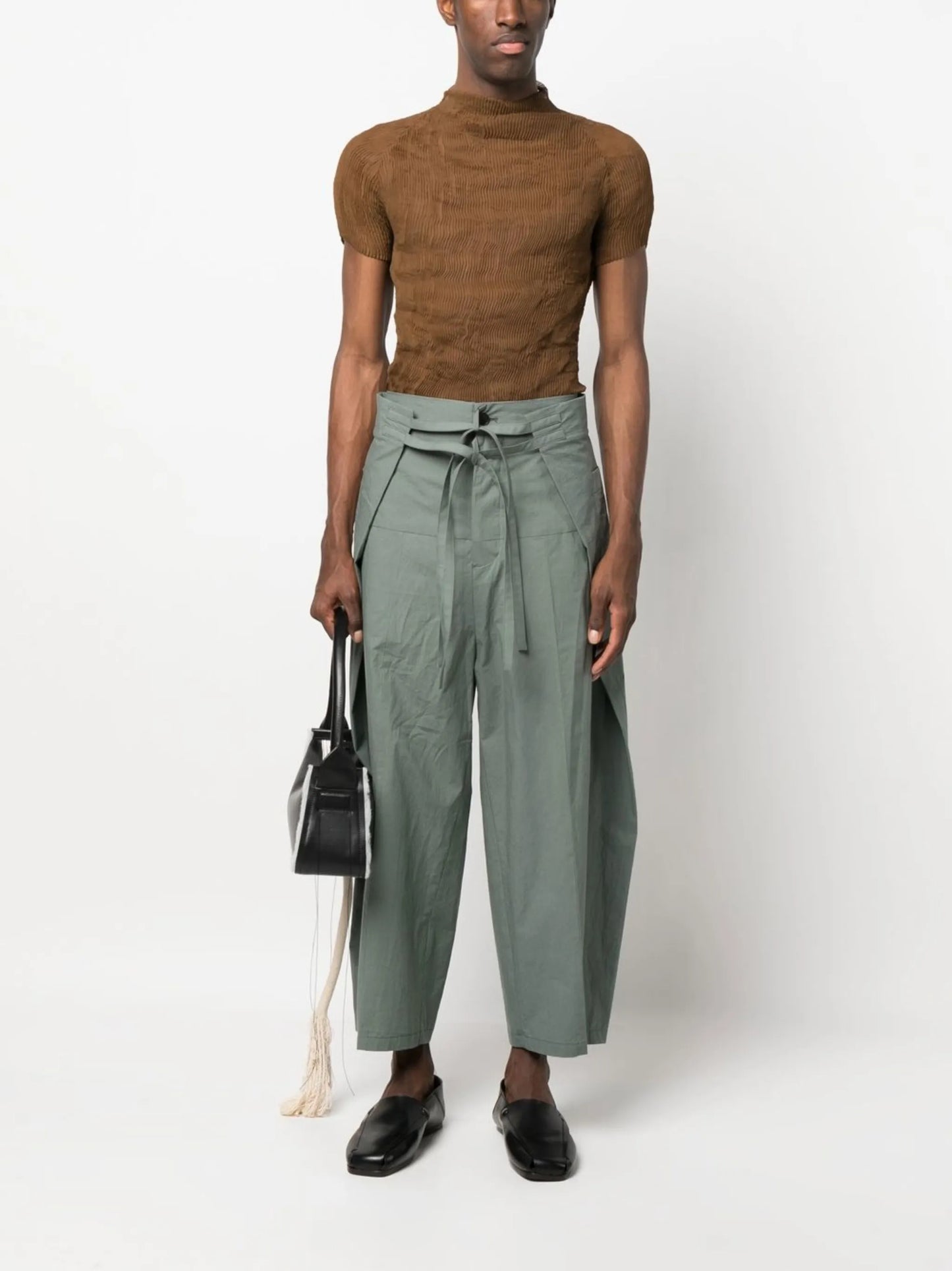 wrap cotton pants