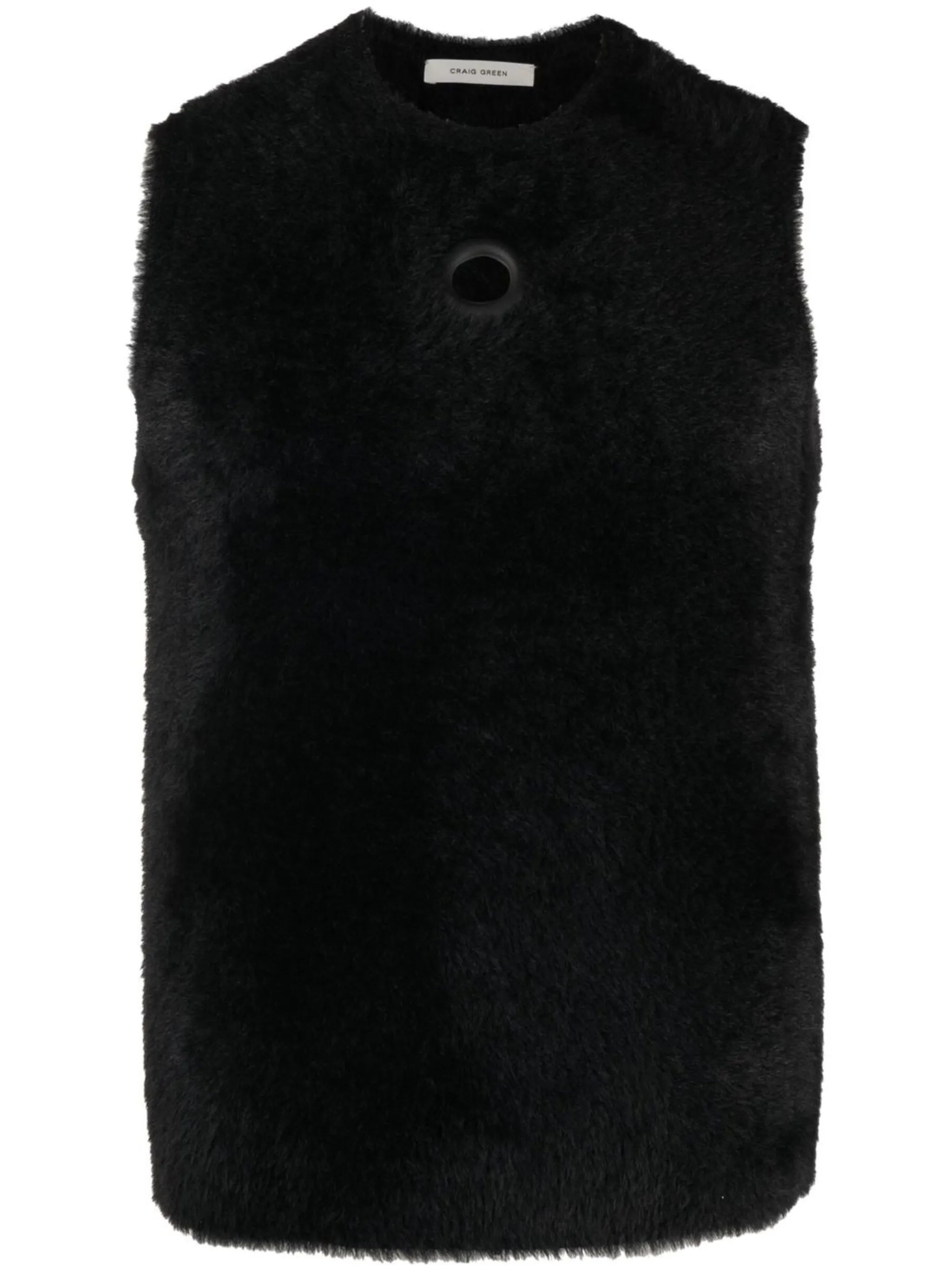 eyelet detail fleece vest