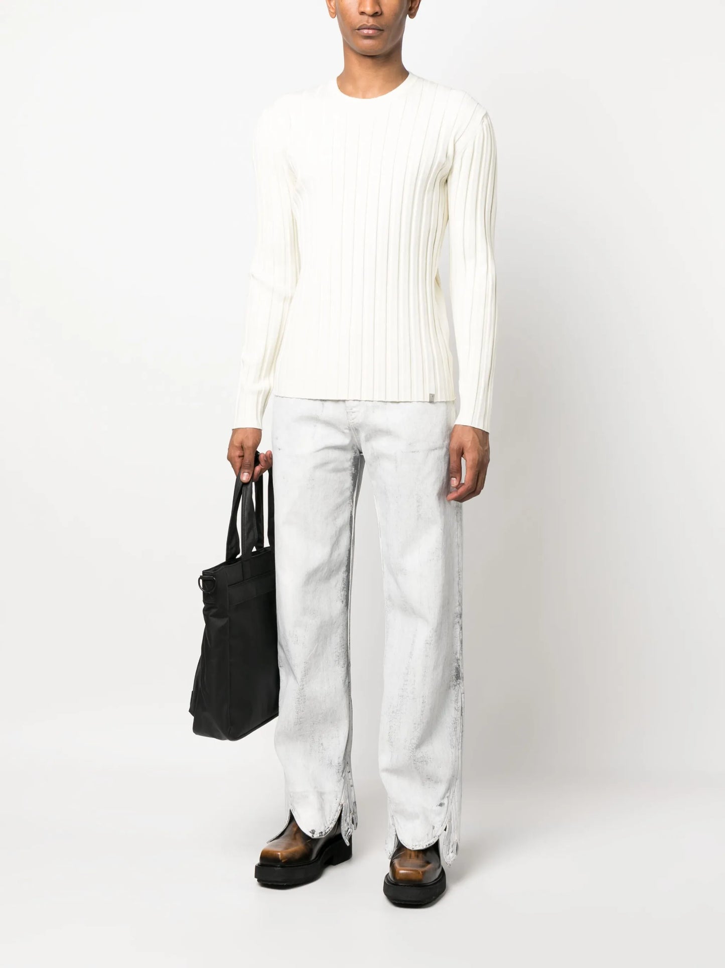 wide ribbed-knit jumper