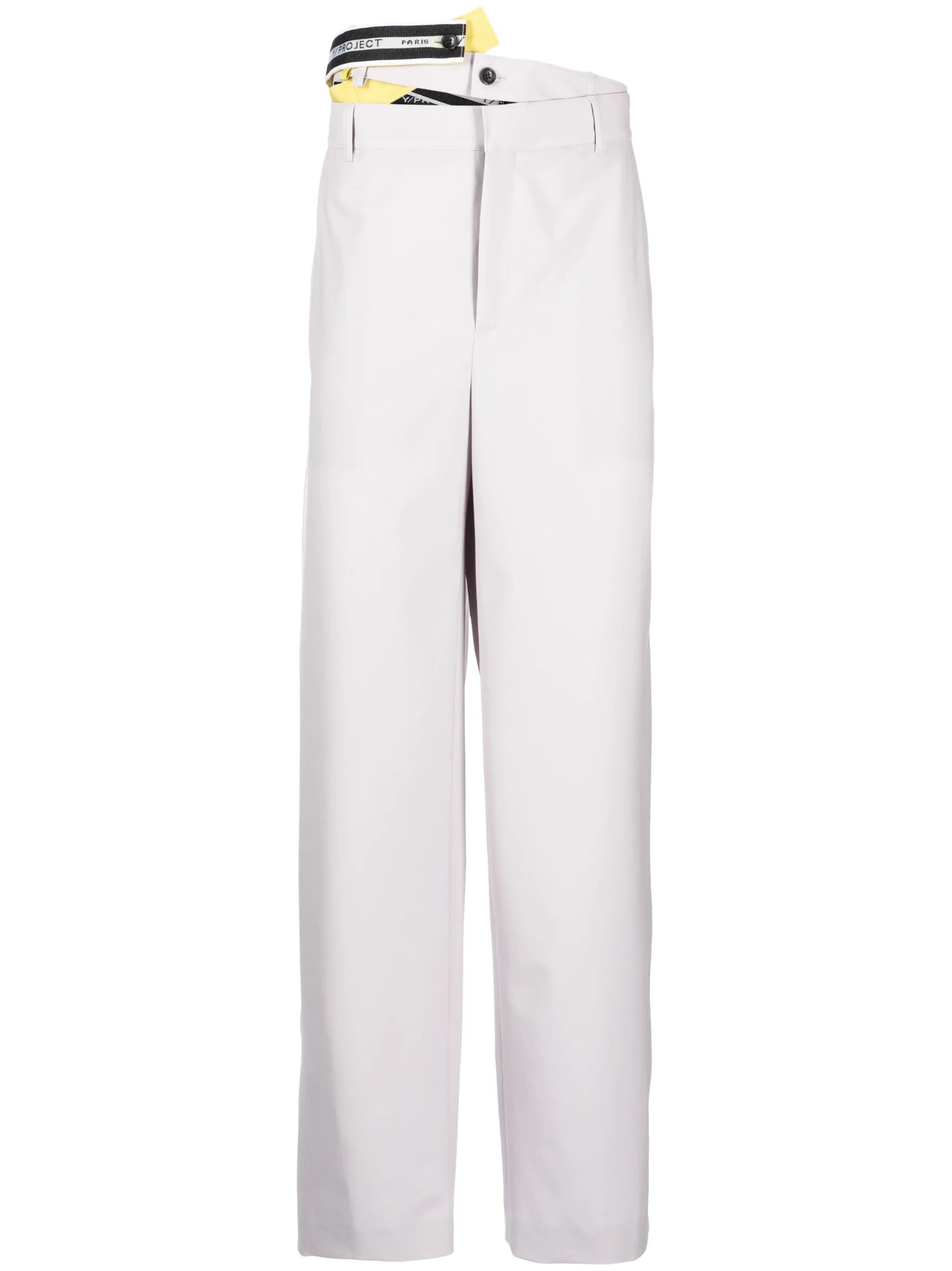layered-details wide-leg trousers