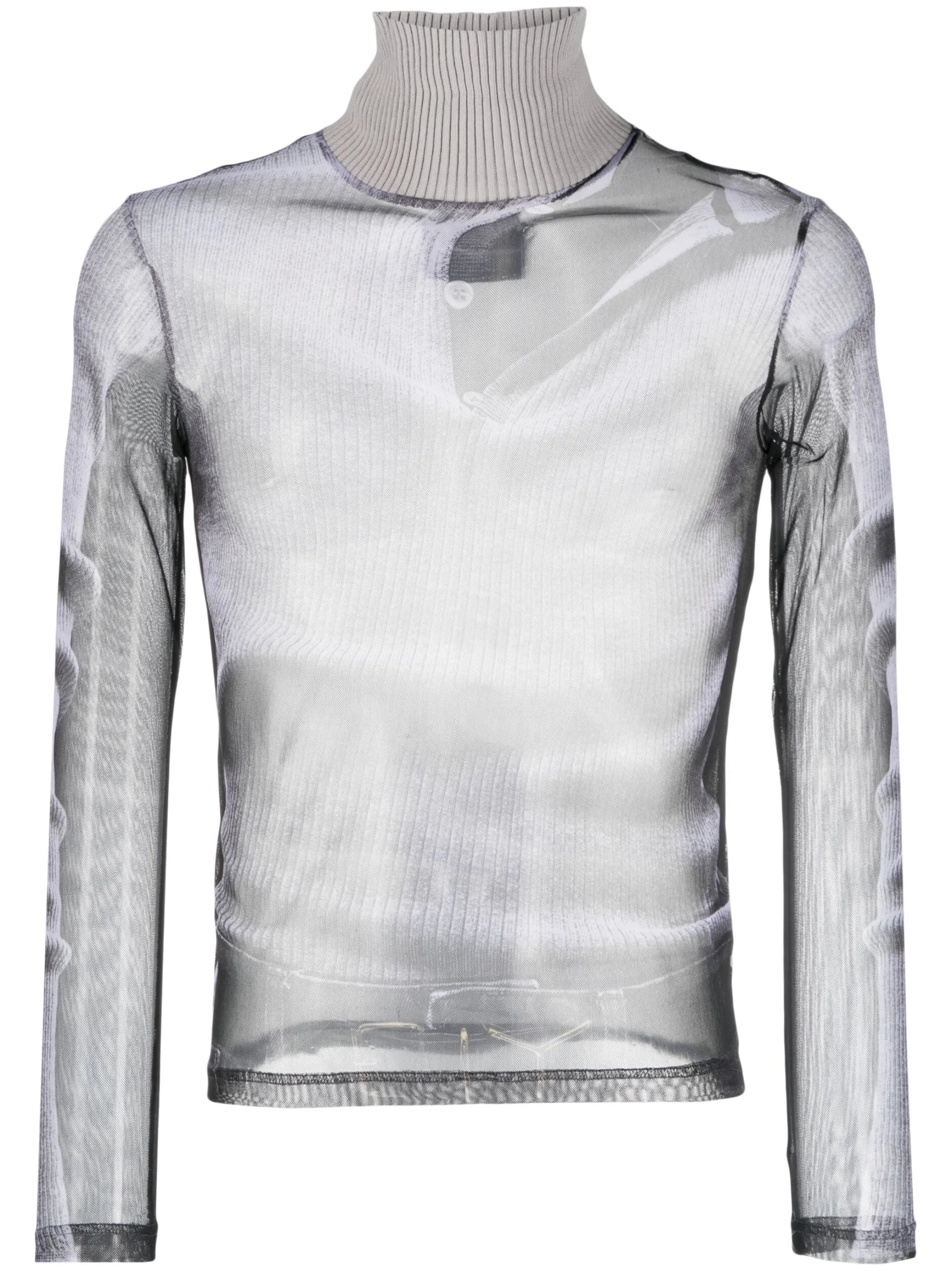 x Jean Paul Gaultier Trompe L'oeil turtleneck top
