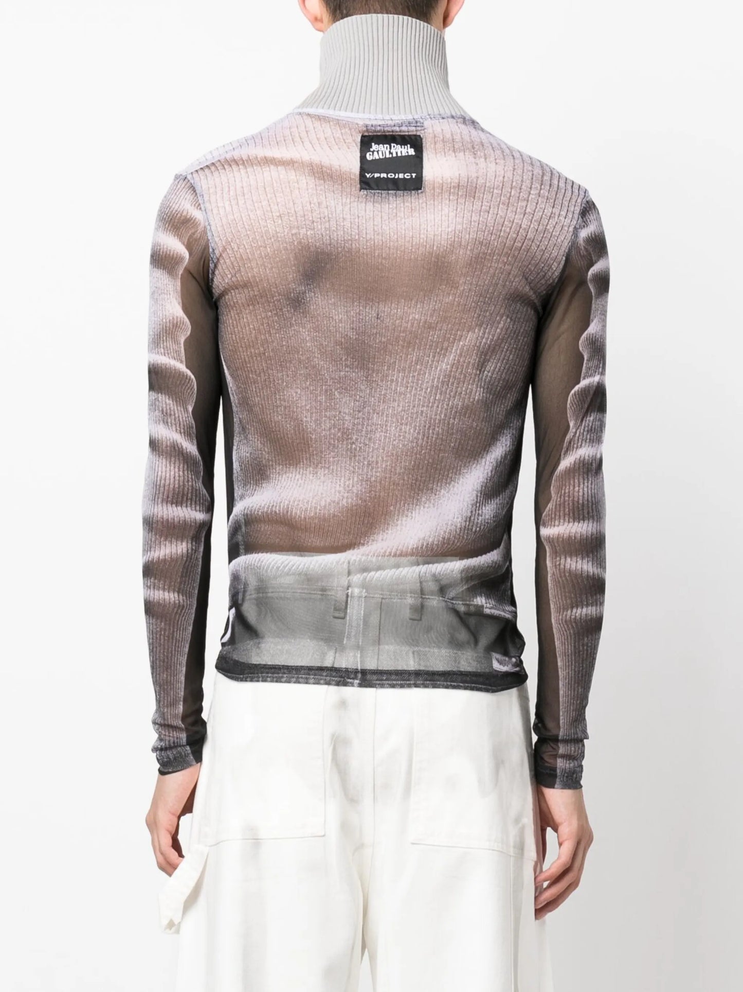 x Jean Paul Gaultier Trompe L'oeil turtleneck top