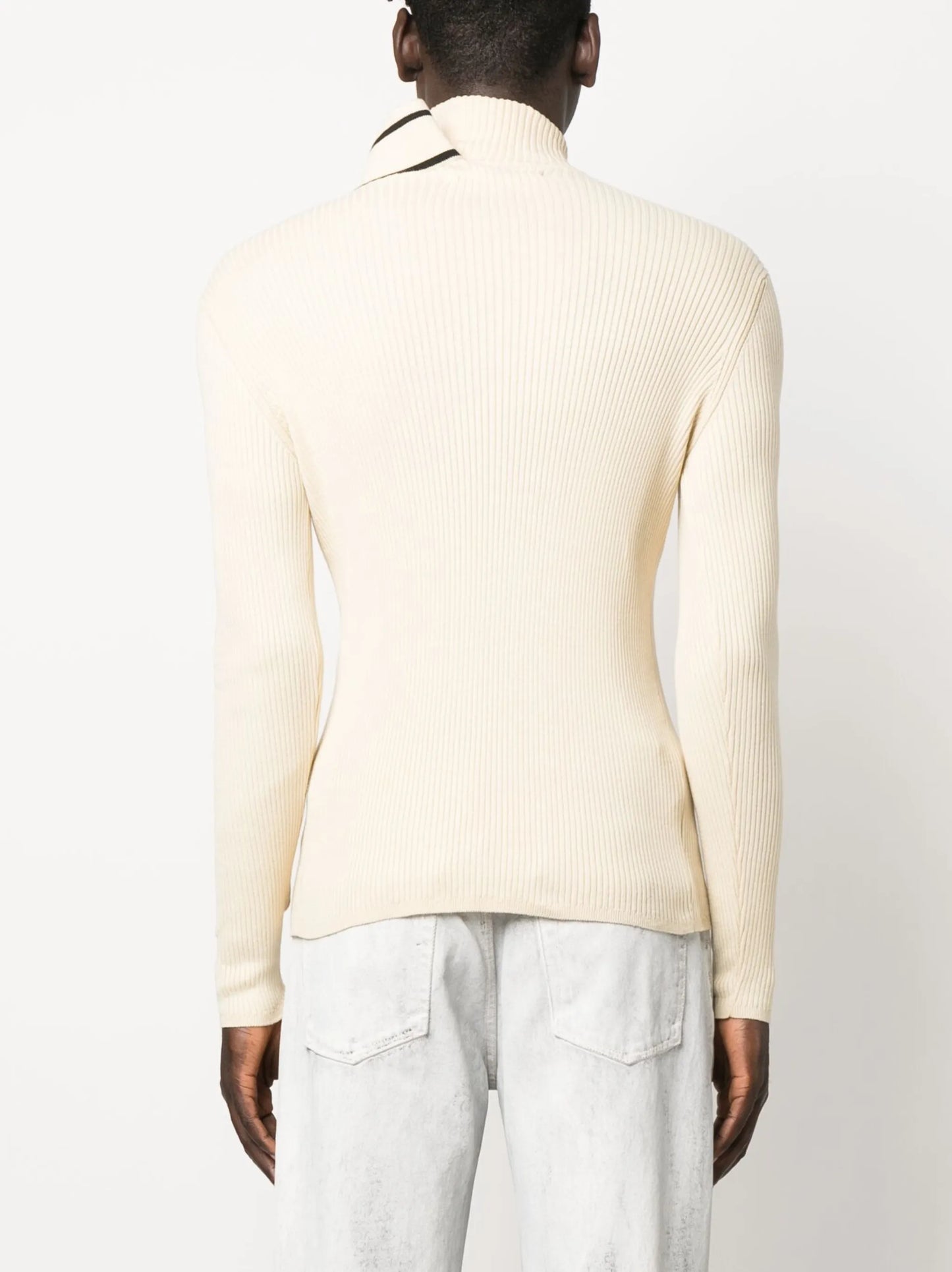 double-collar knit jumper