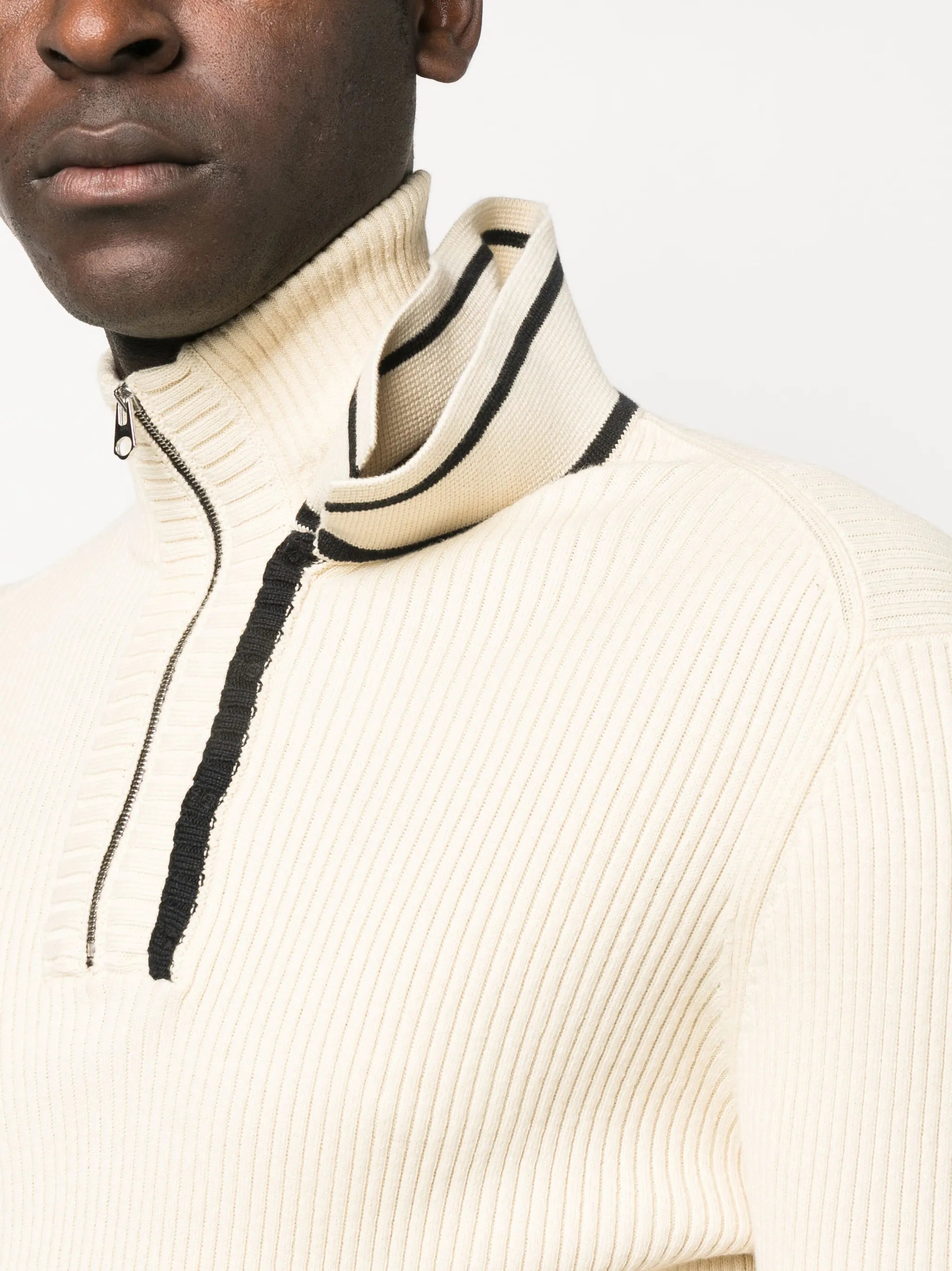 double-collar knit jumper