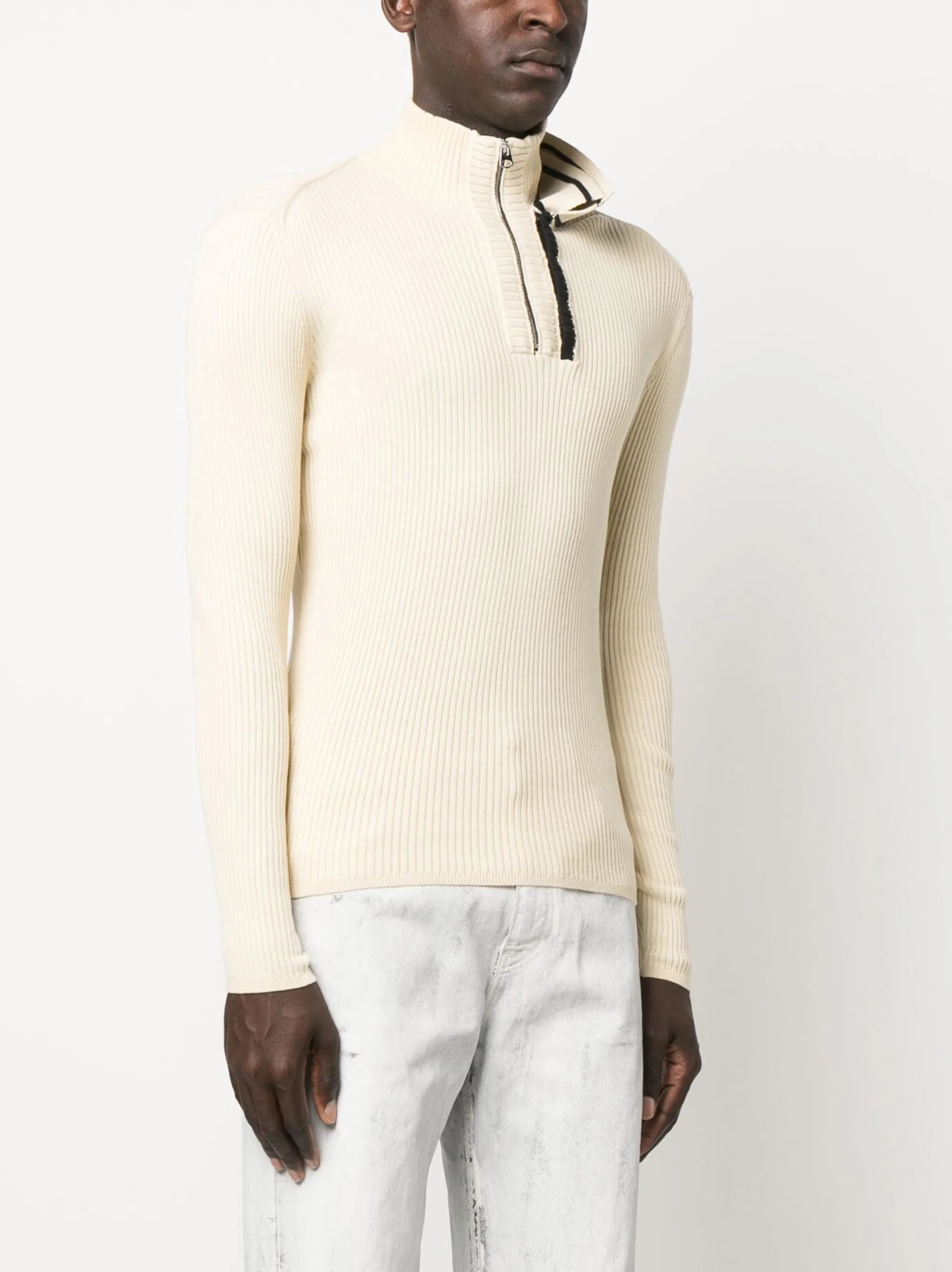 double-collar knit jumper