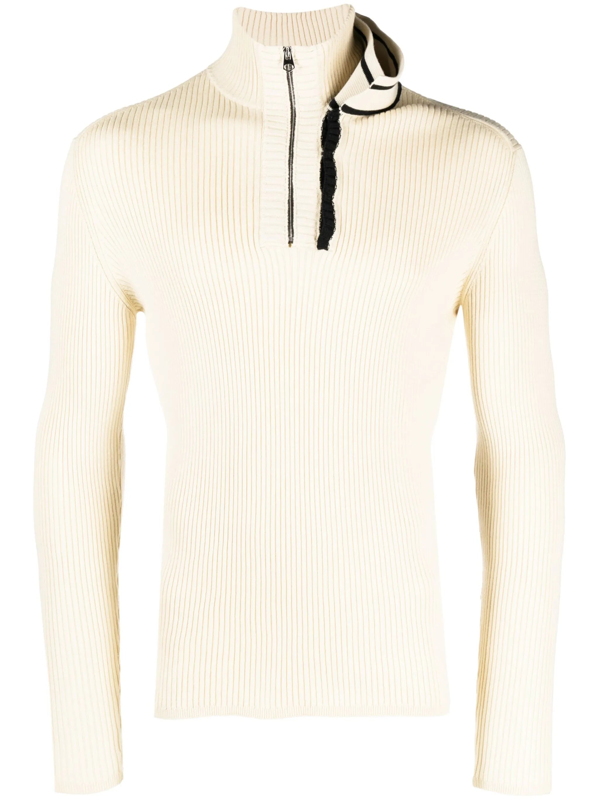 double-collar knit jumper