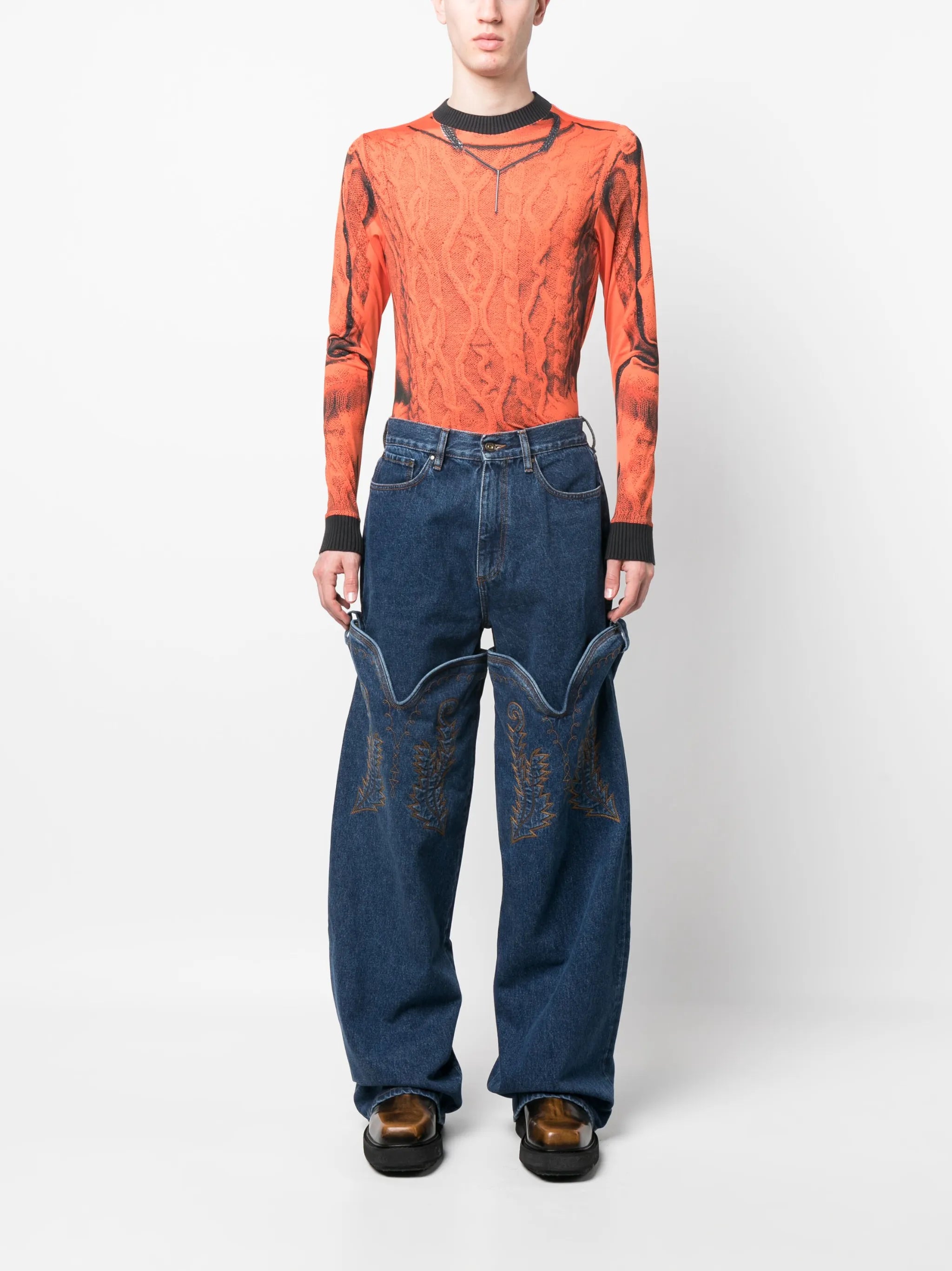 x Jean Paul Gaultier trompe l'oeil sweatshirt