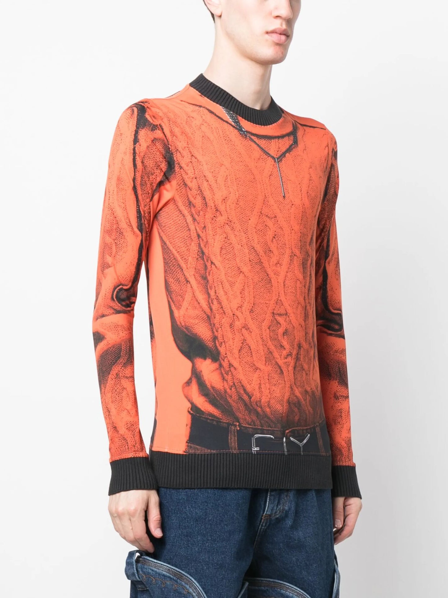 x Jean Paul Gaultier trompe l'oeil sweatshirt
