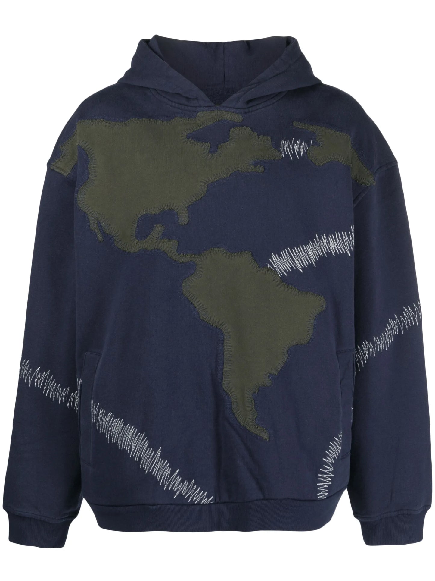 decorative-stitching cotton hoodie