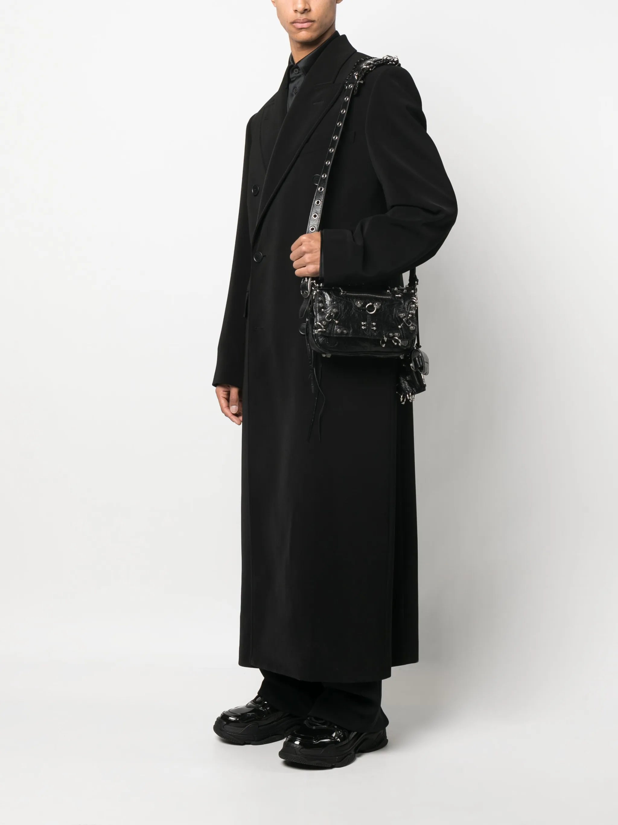 stud-embellished shoulder bag