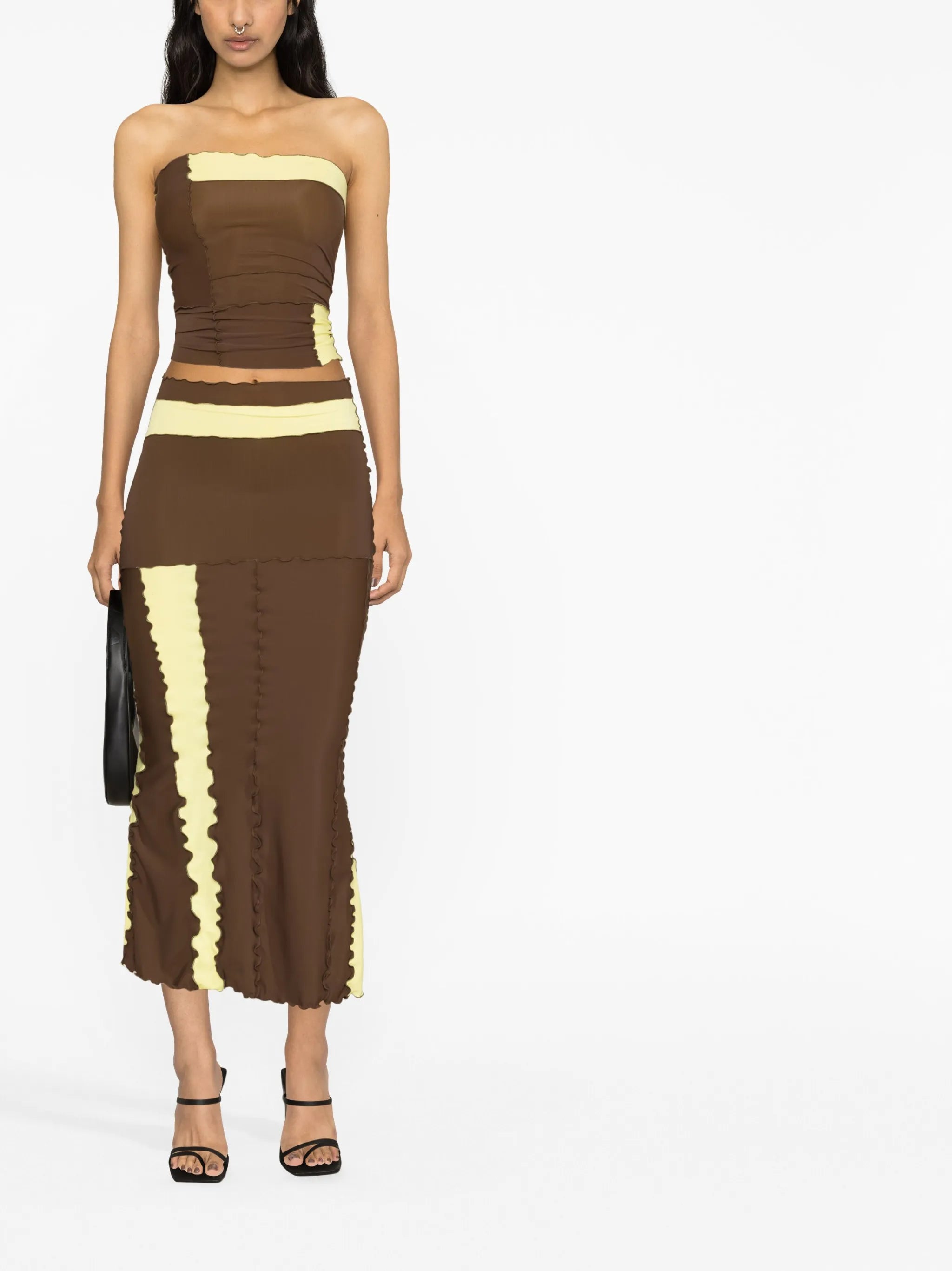 strapless multi-panel top
