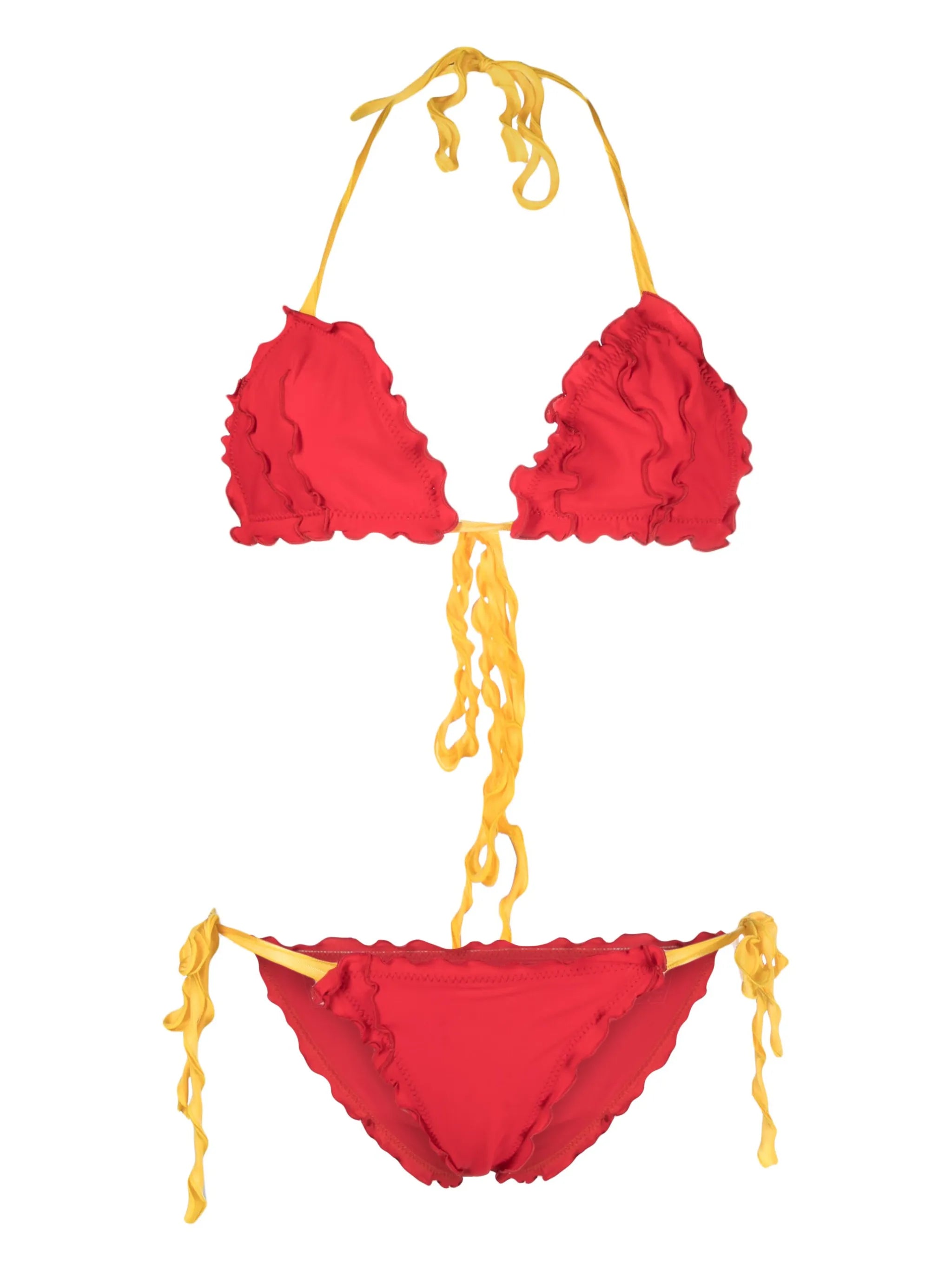 ruffle-trim triangle bikini
