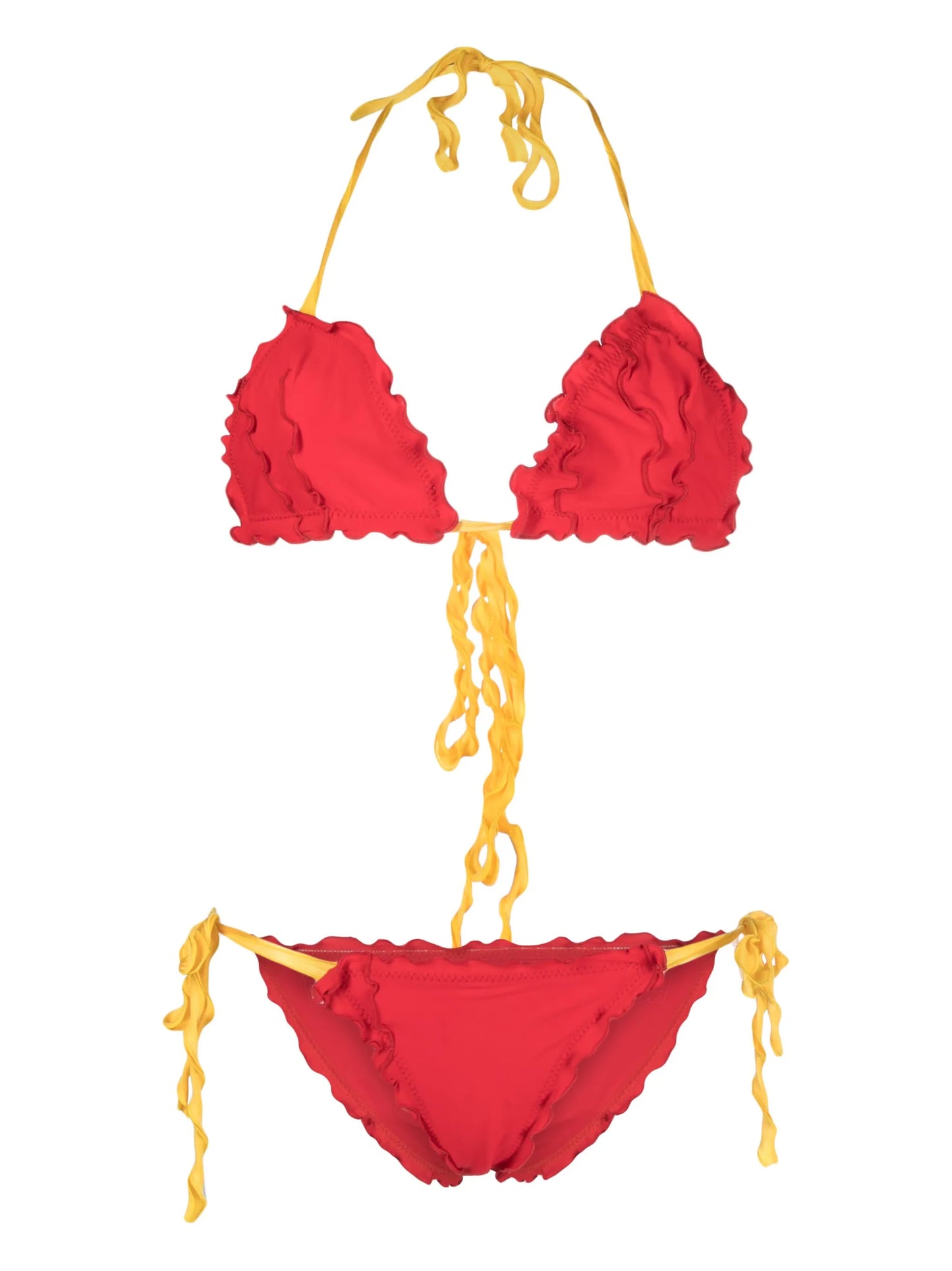 ruffle-trim triangle bikini