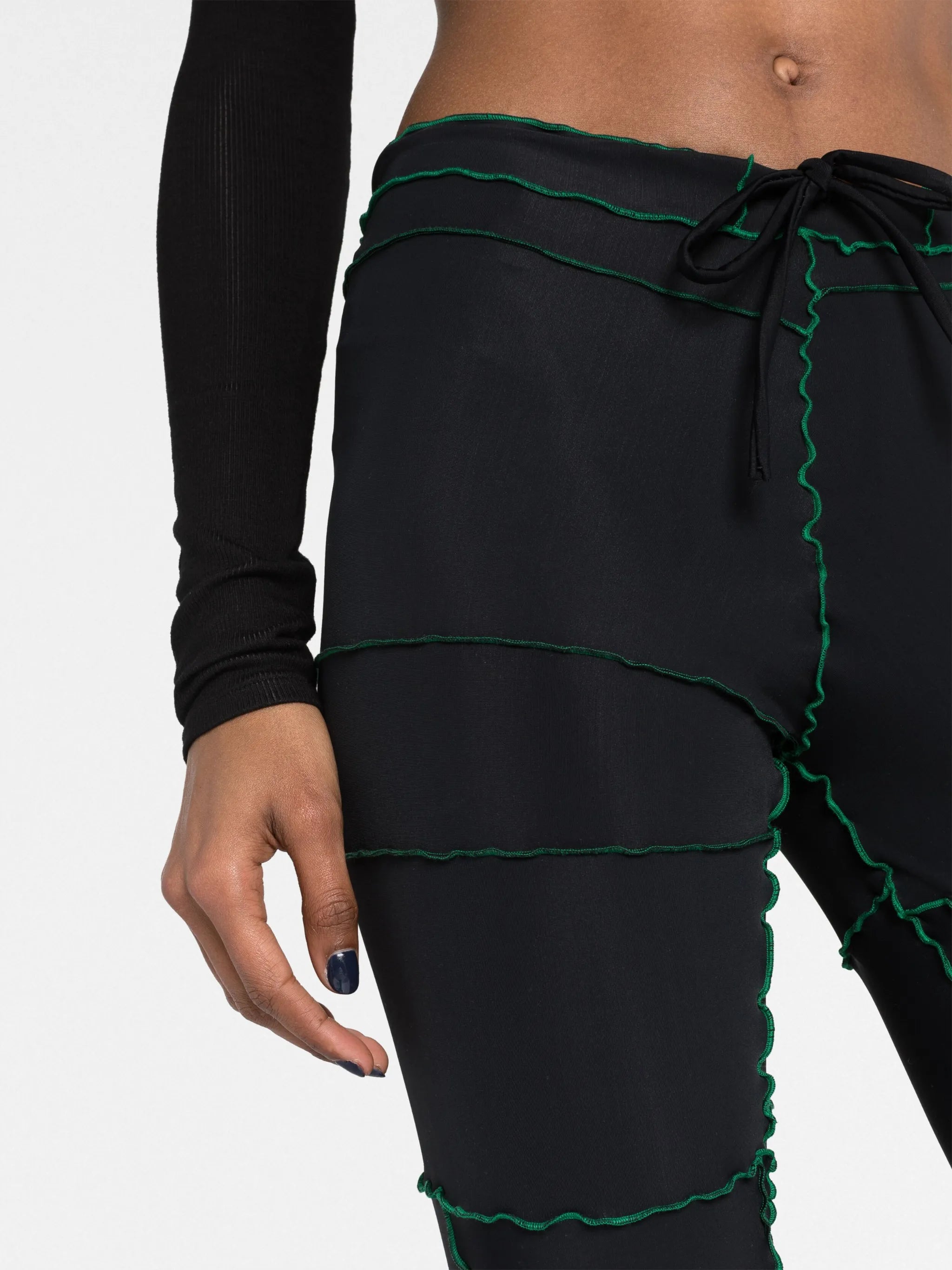 patchwork flared trousers