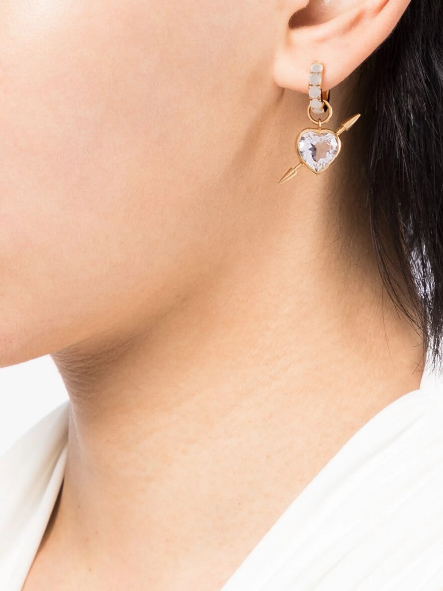 Rebel Love heart-motif hoop earrings