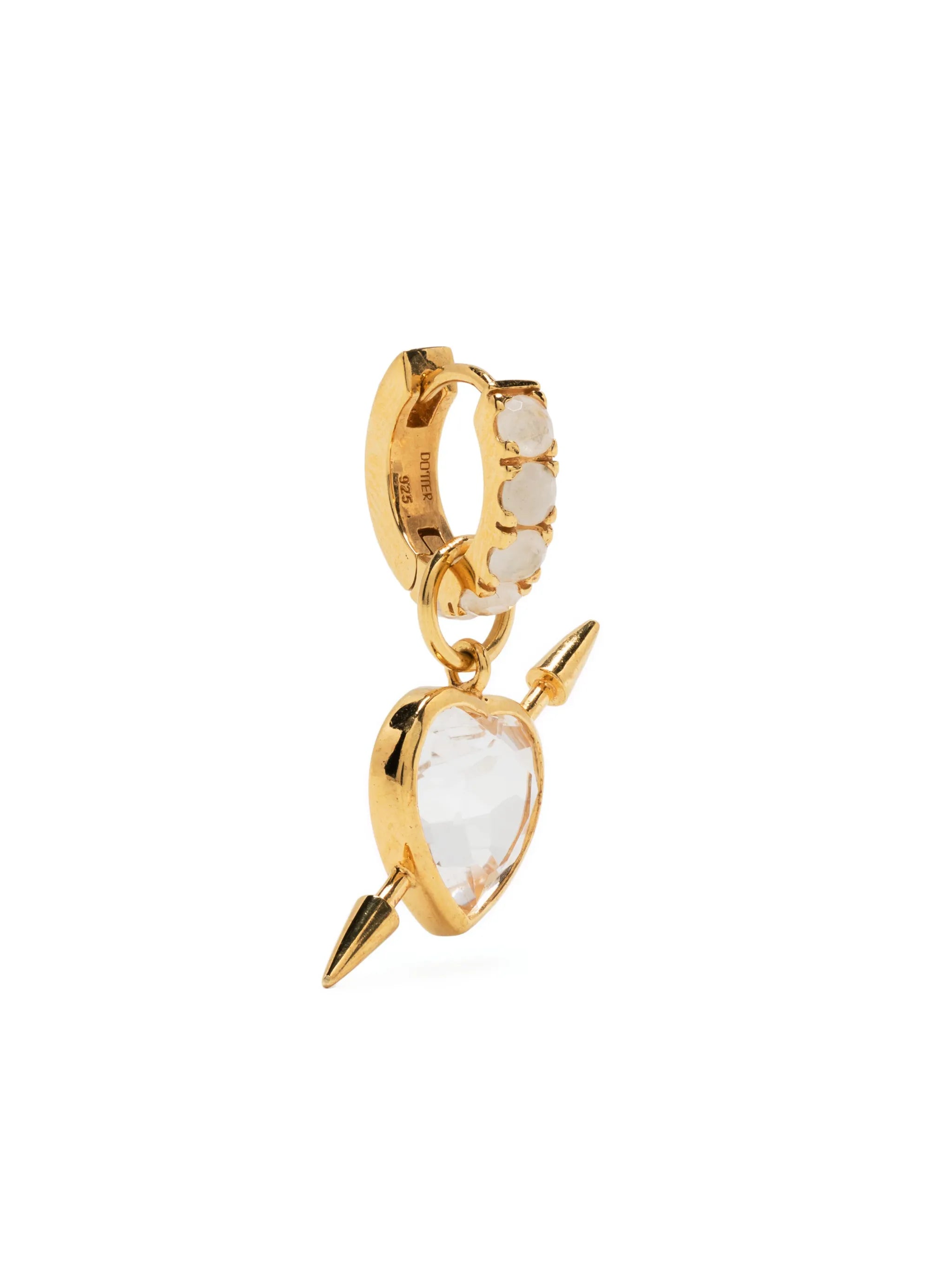 Rebel Love heart-motif hoop earrings