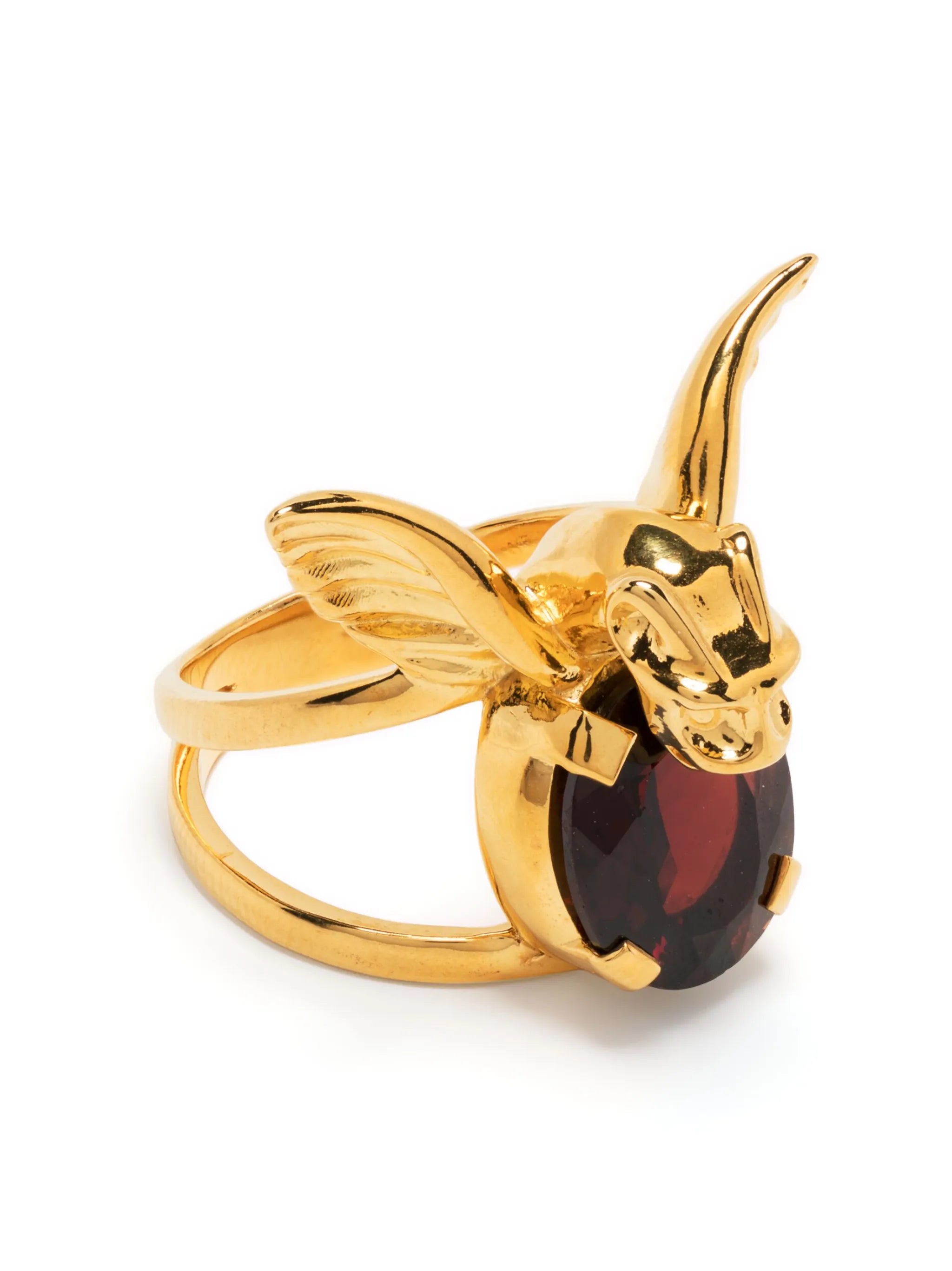 Gargoyle gold-plated ring