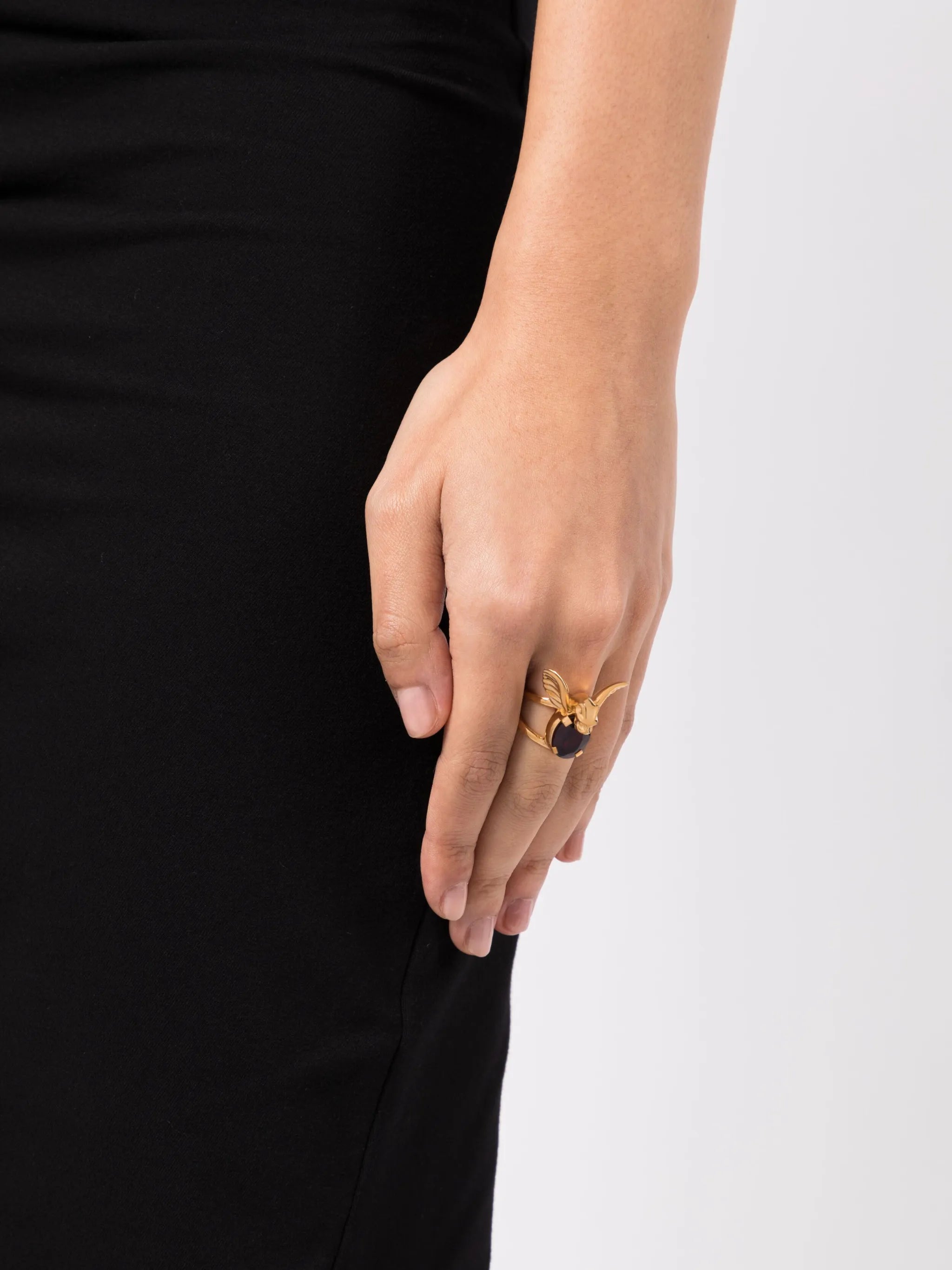 Gargoyle gold-plated ring