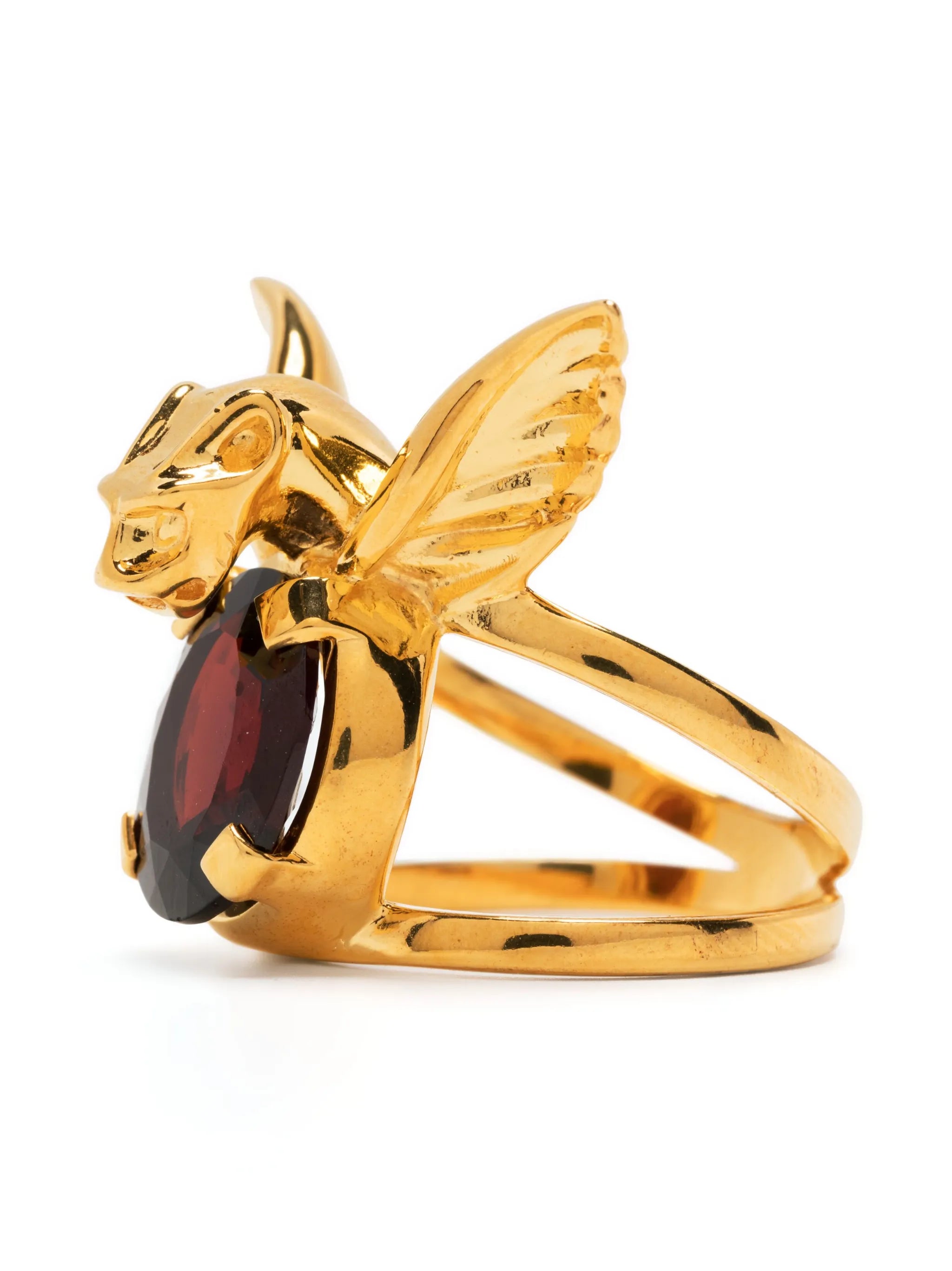 Gargoyle gold-plated ring