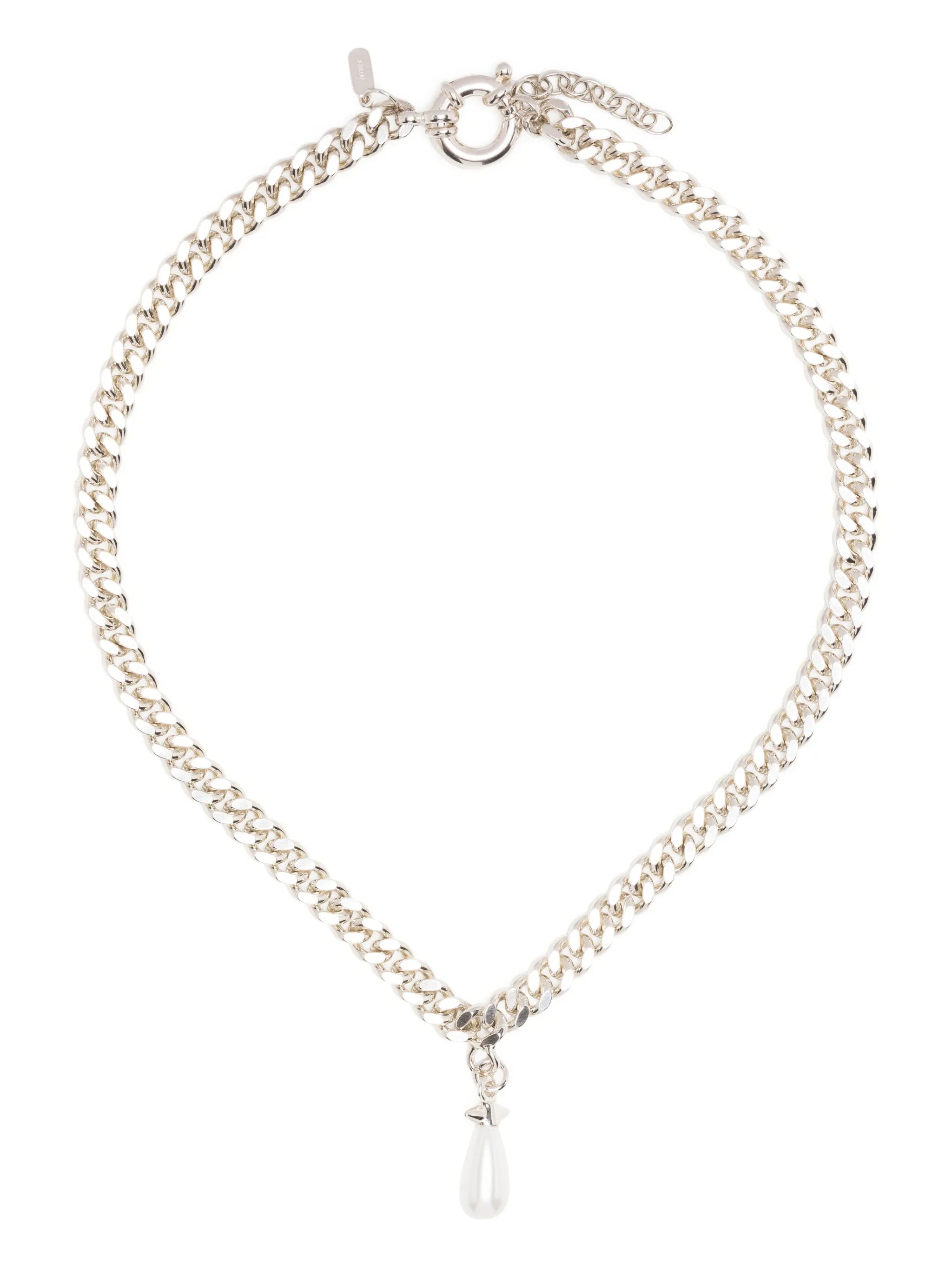 chunky-chain drop-pendant necklace