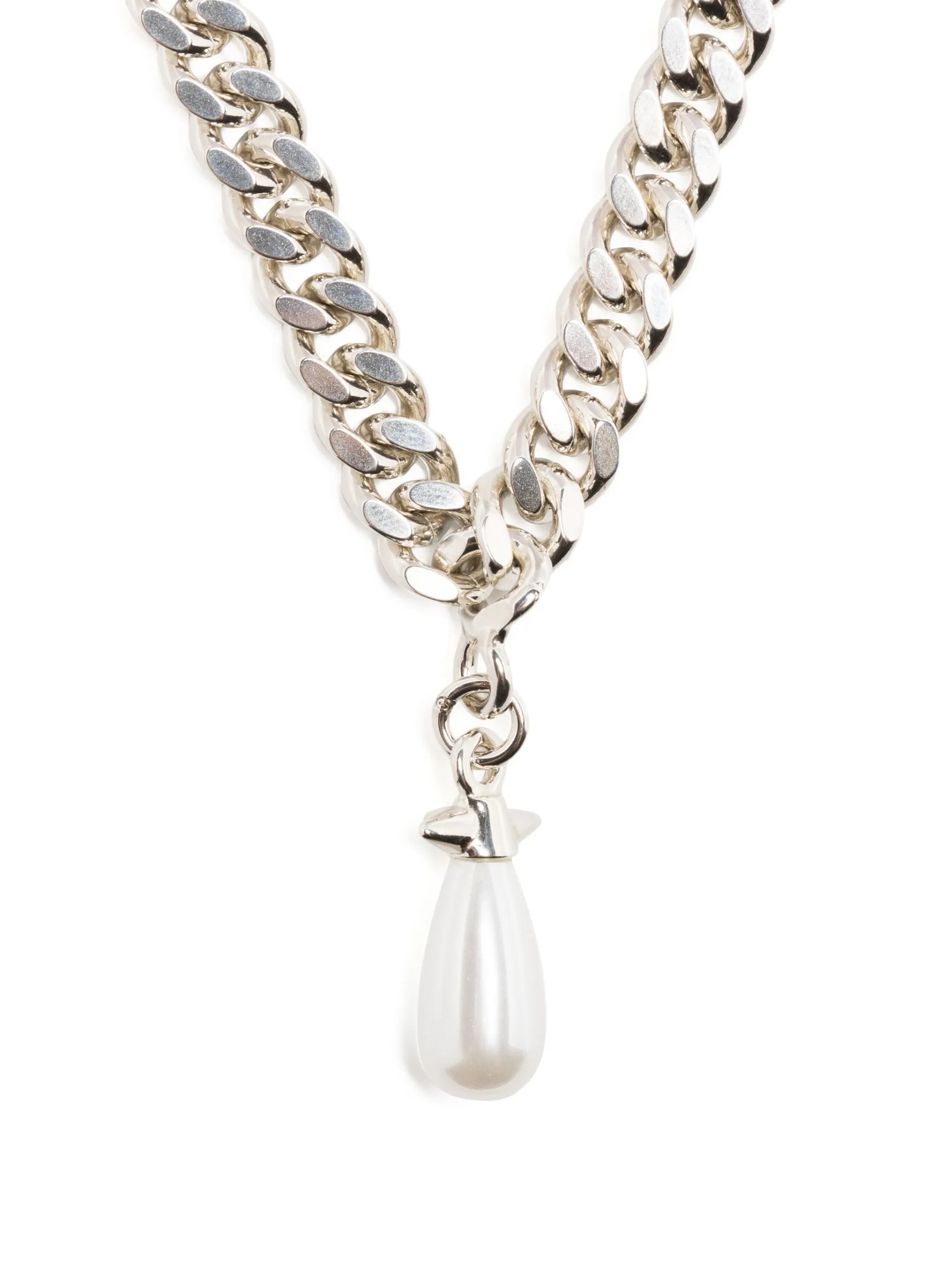 chunky-chain drop-pendant necklace