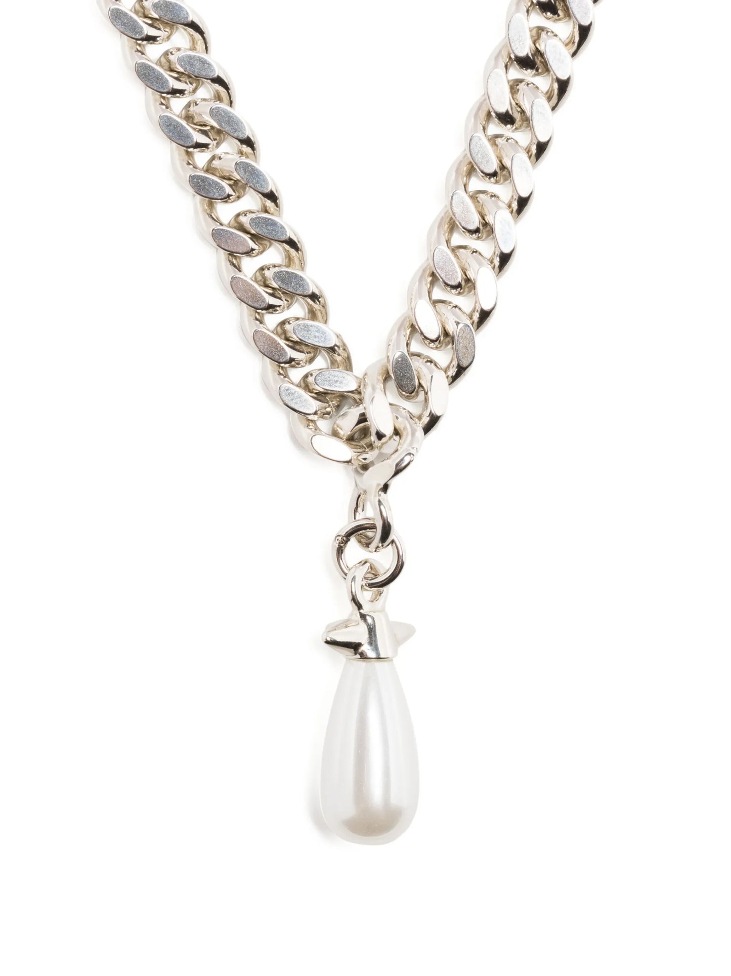 chunky-chain drop-pendant necklace