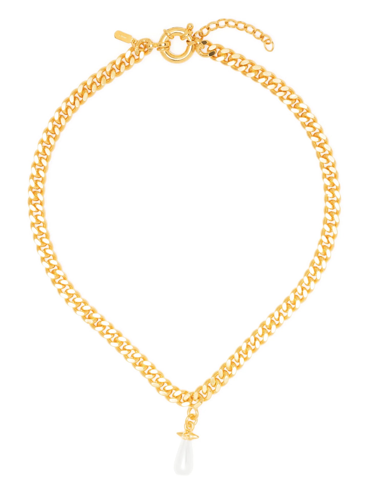 chunky chain drop-pendant necklace